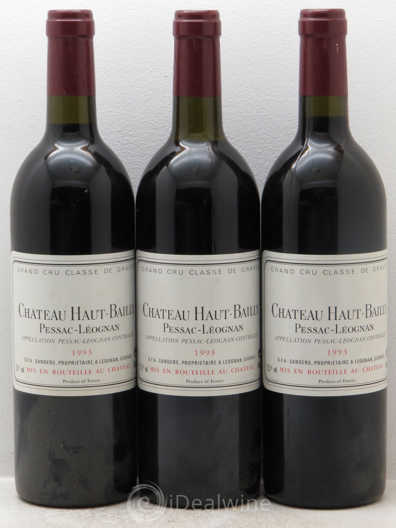 Château Haut-Bailly Cru Classé de Graves 1993 - Lot de 3 bouteilles - 0