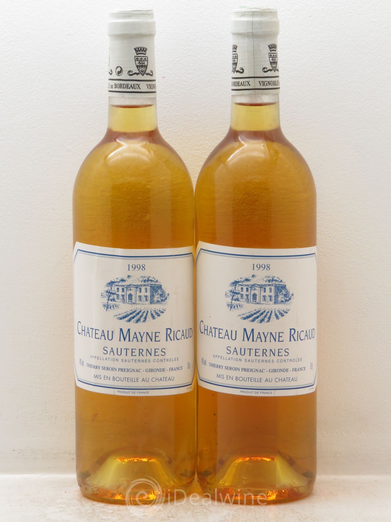 Sauternes Mayne Ricaud 1998 - Lot de 2 bouteilles - 0