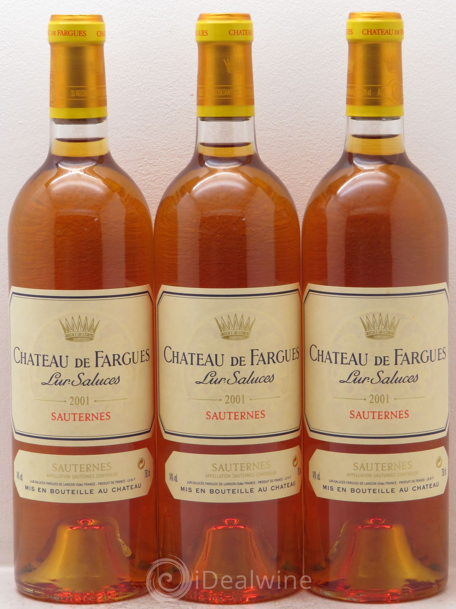 Château de Fargues 2001 - Lotto di 3 bottiglie - 0