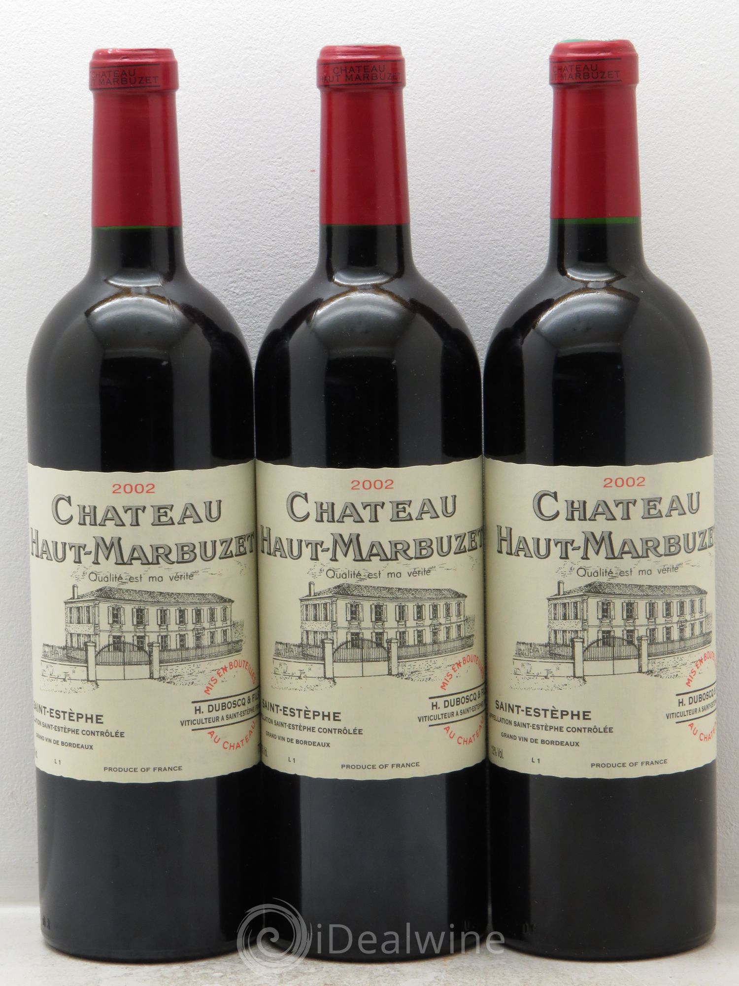 Château Haut Marbuzet 2002 - Lot de 3 bouteilles - 0