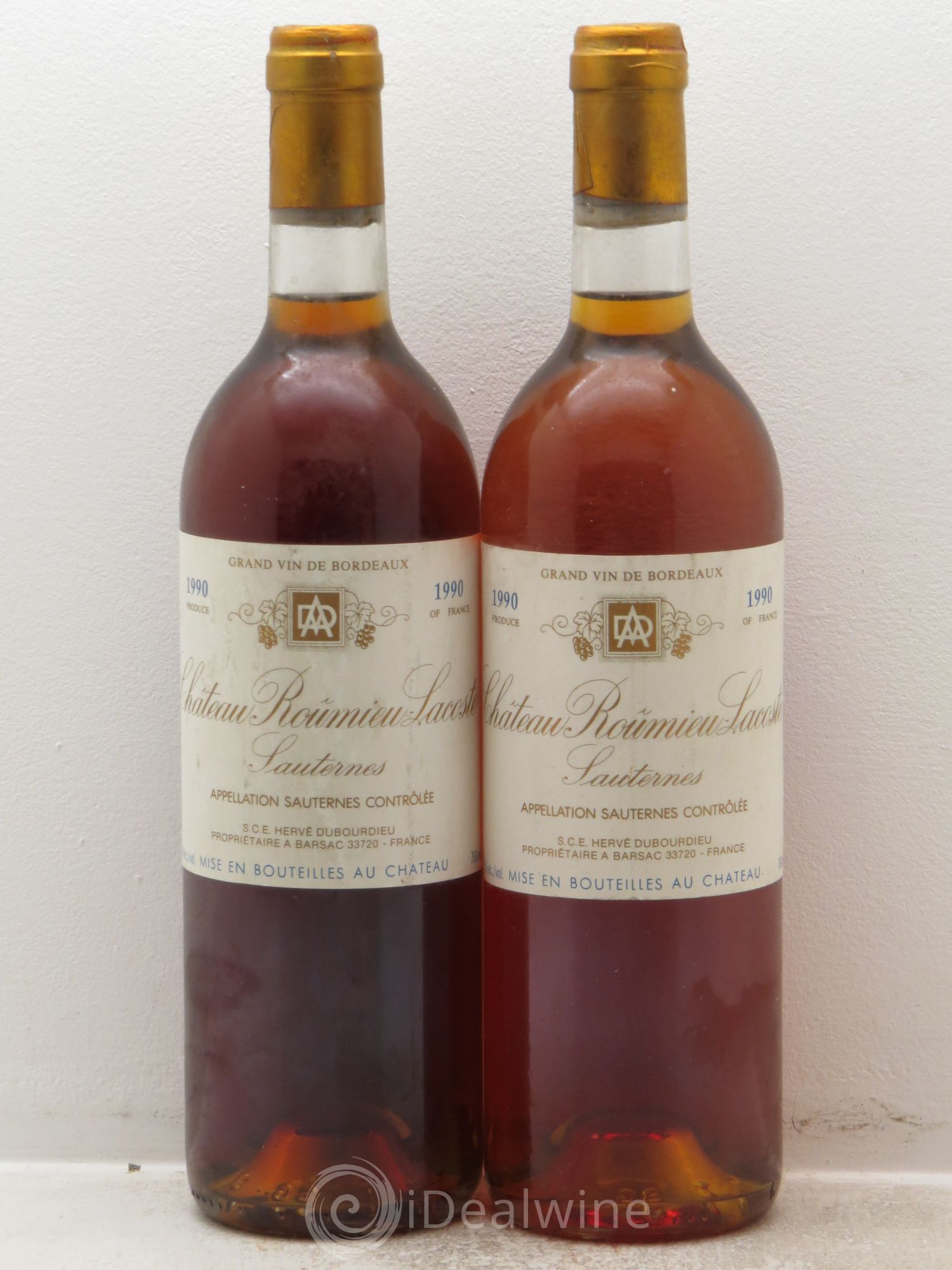 Château Roûmieu-Lacoste Cru Bourgeois 1990 - Lotto di 2 bottiglie - 0