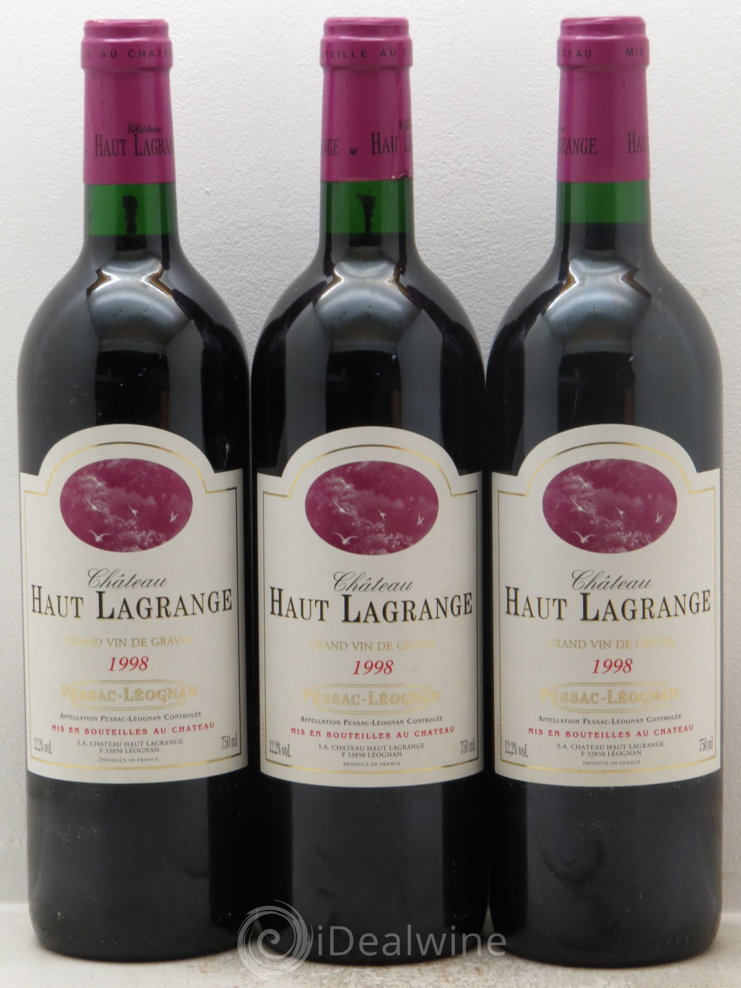 Pessac-Léognan Château Haut Lagrange 1998 - Lot de 3 bouteilles - 0