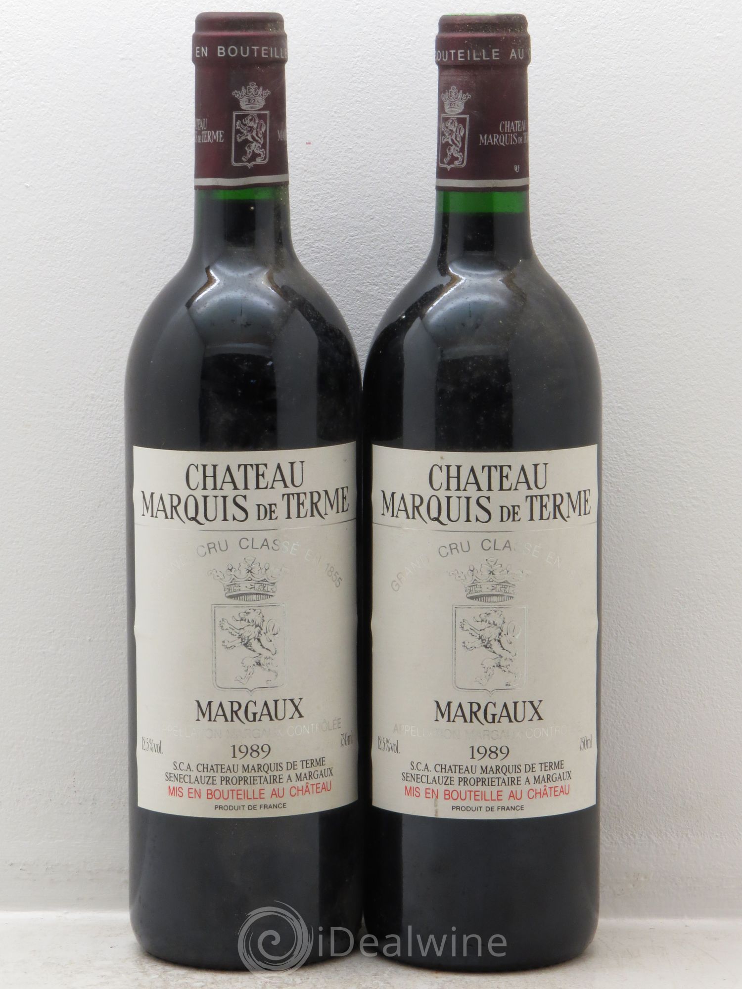 Château Marquis de Terme 4ème Grand Cru Classé 1989 - Lot de 2 bouteilles - 0