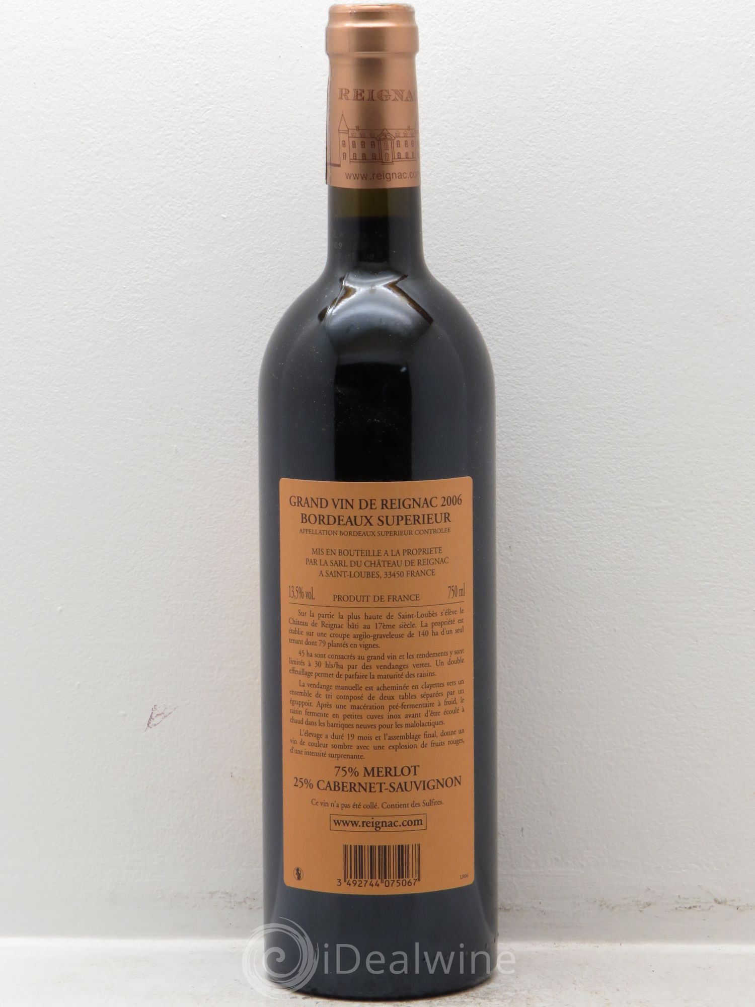 Grand vin de Reignac 2006 - Lot de 1 bouteille - 1