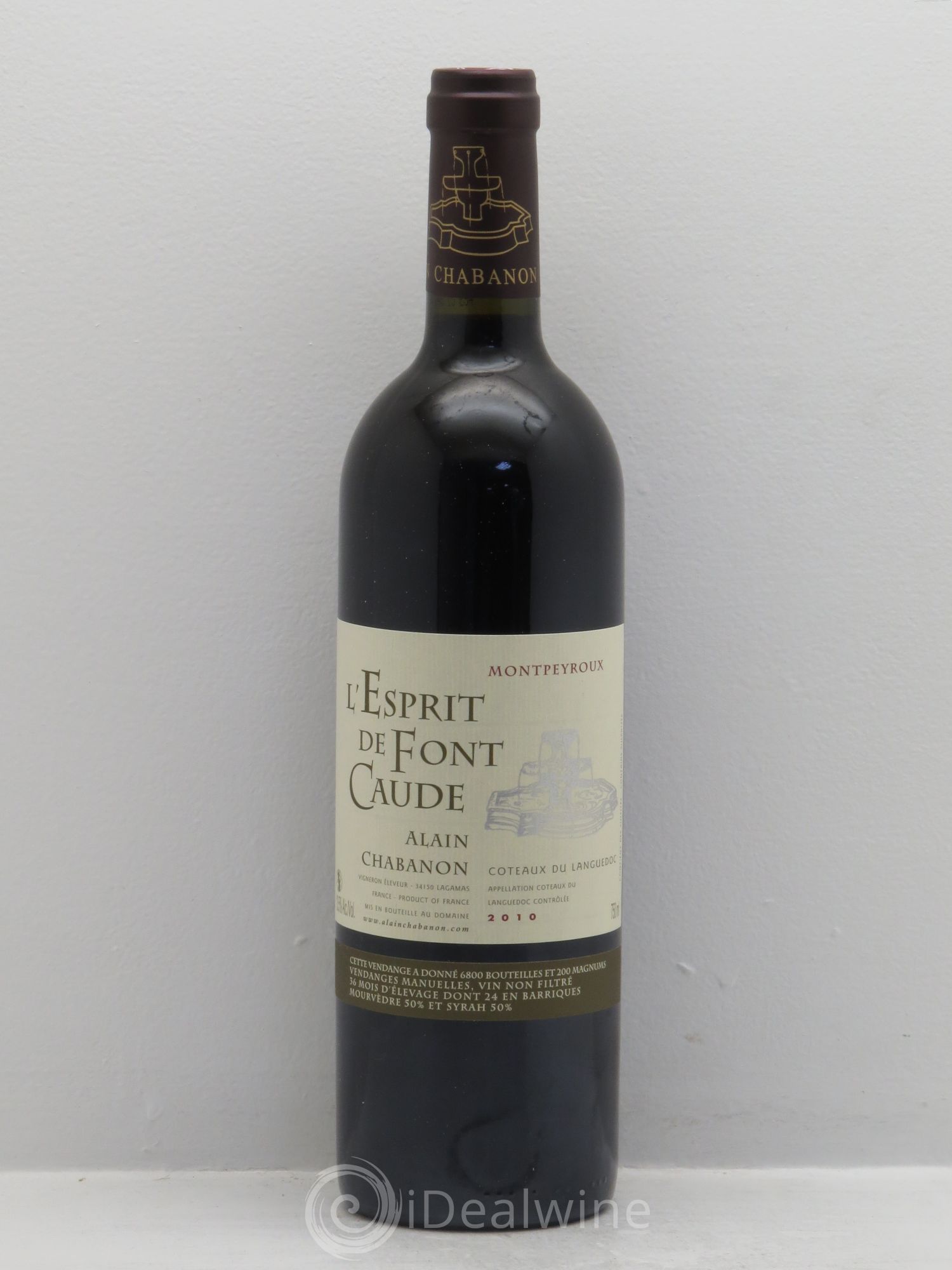 Languedoc Montpeyroux Alain Chabanon (Domaine) L'Esprit de Font Caude 2010 - Lot de 1 bouteille - 0