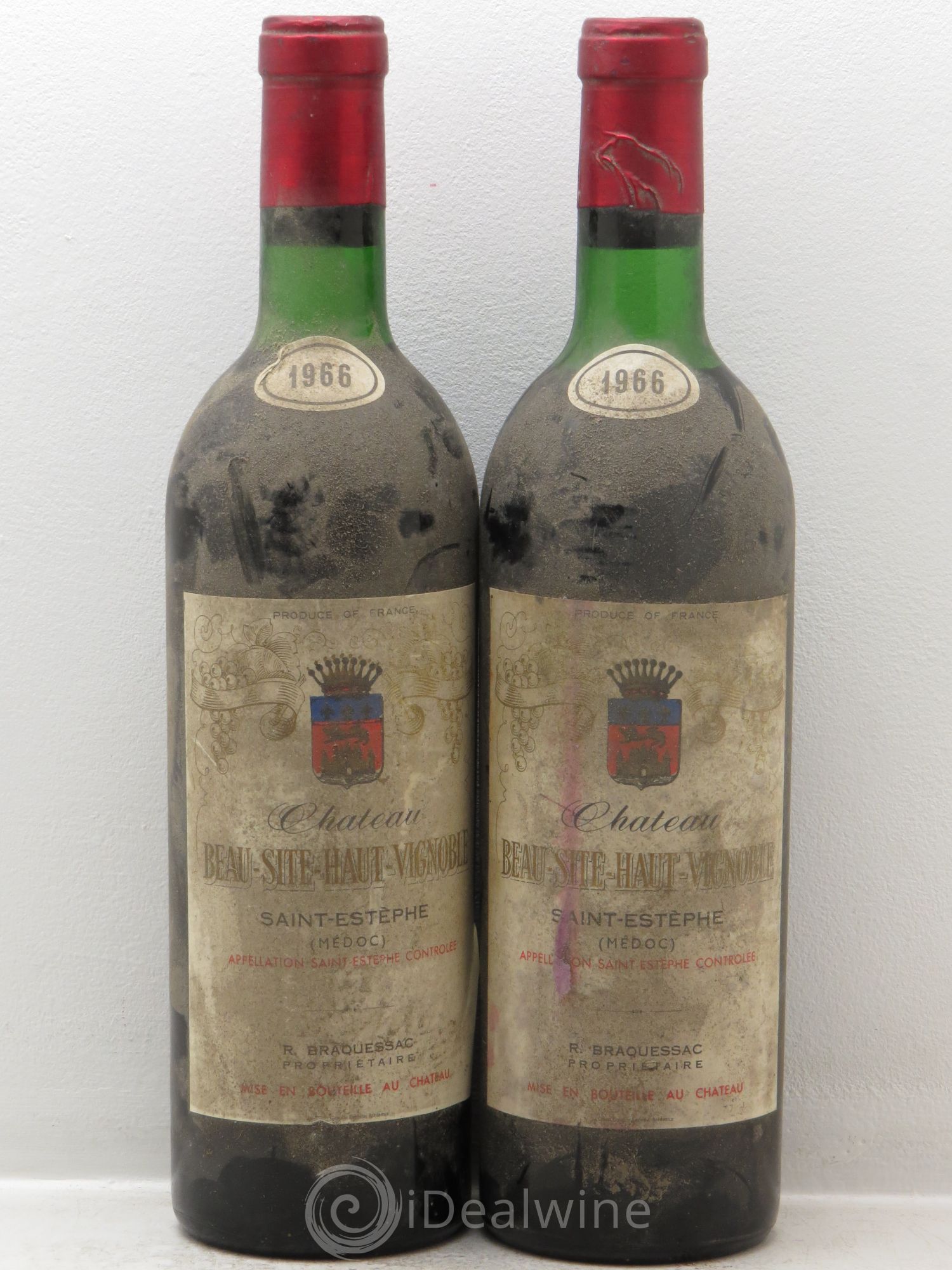 Château Beau Site Haut Vignoble Cru Bourgeois 1966 - Lot de 2 bouteilles - 0