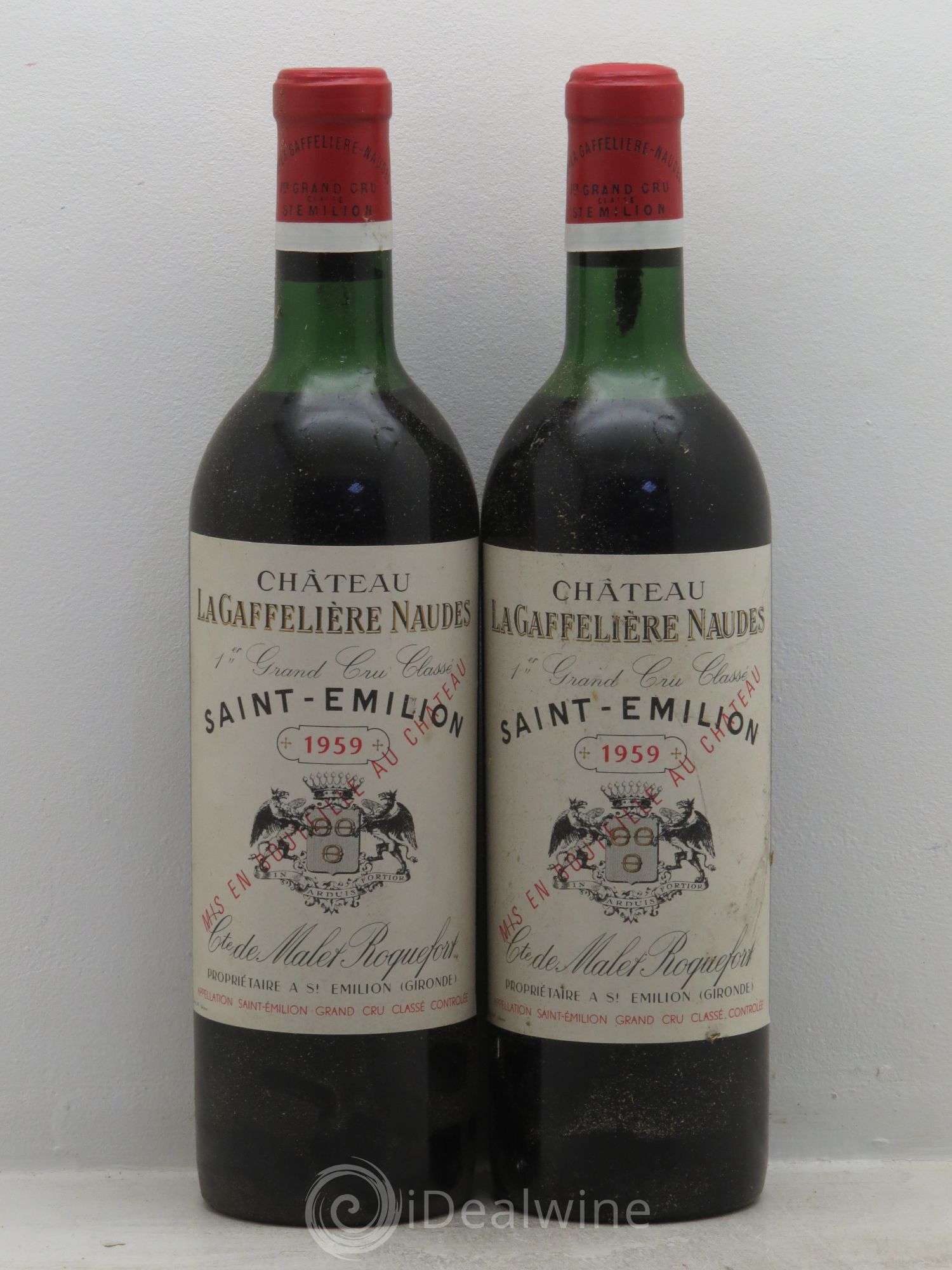 Château la Gaffelière 1er Grand Cru Classé B 1959 - Lot de 2 bouteilles - 0