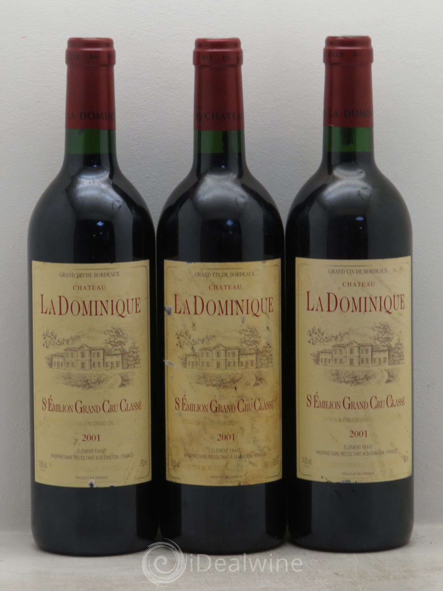 Château la Dominique Grand Cru Classé 2001 - Lot de 3 bouteilles - 0
