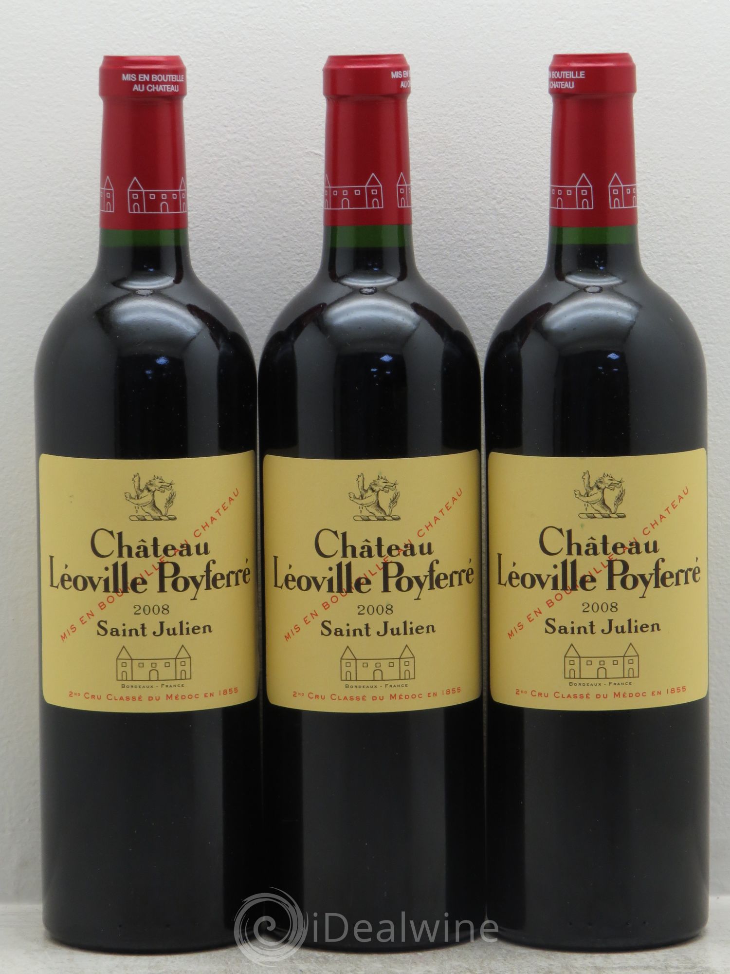 Château Léoville Poyferré 2ème Grand Cru Classé 2008 - Lot de 3 bouteilles - 0