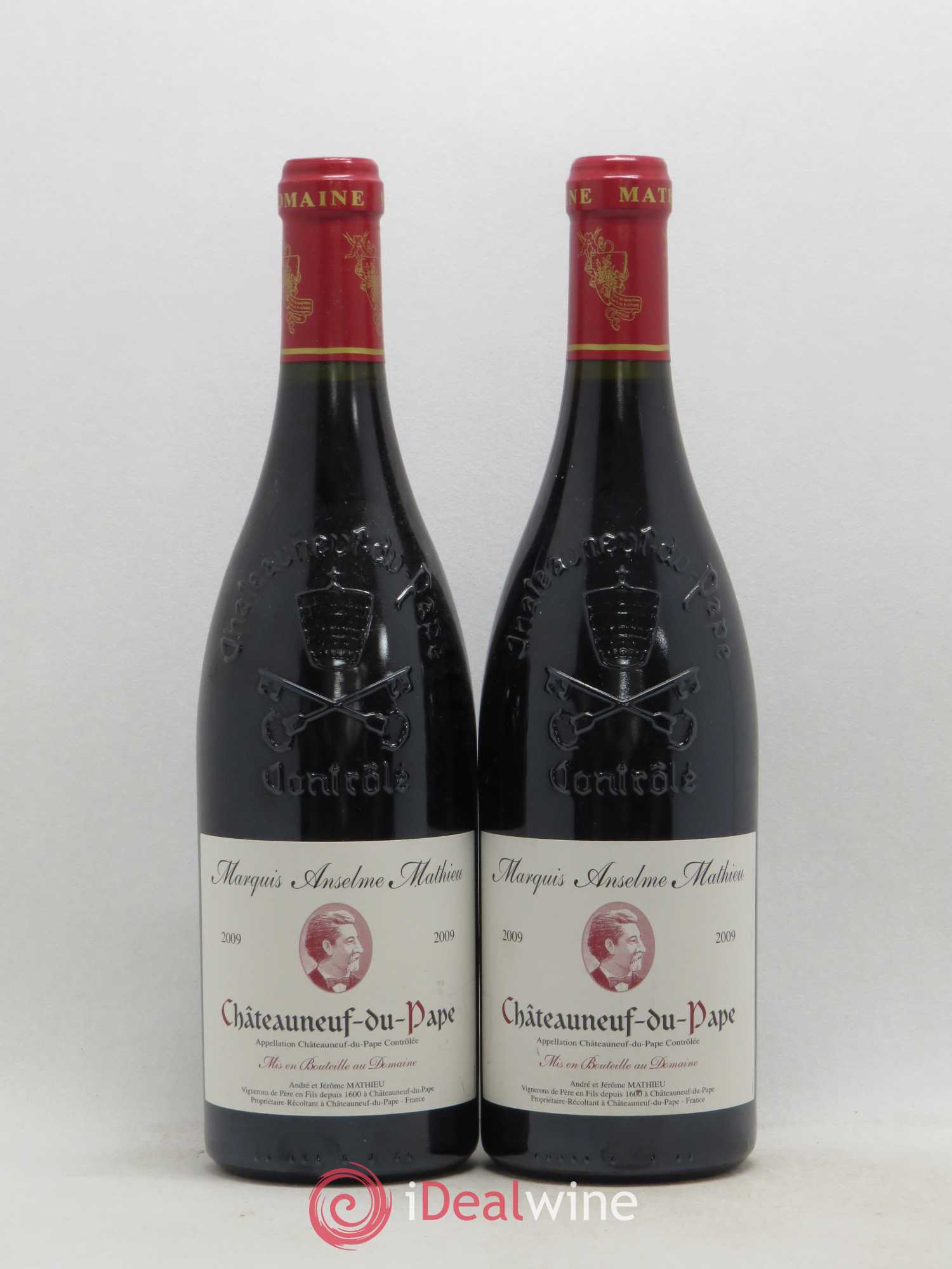 Châteauneuf-du-Pape Marquis Anselme Mathieu Domaine de Mathieu 2009 - Lot de 2 bouteilles - 0