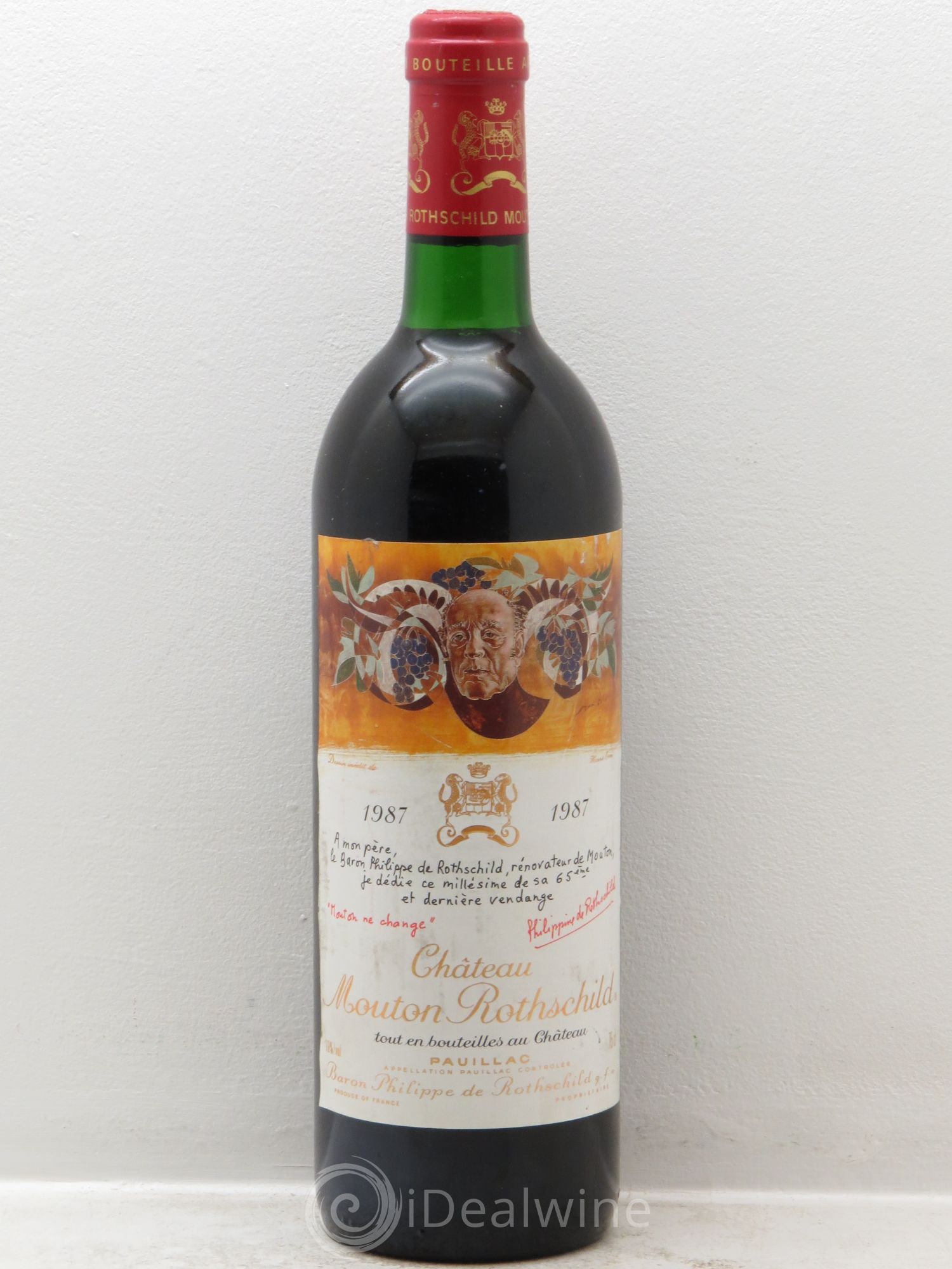Château Mouton Rothschild 1er Grand Cru Classé 1987 - Lot de 1 bouteille - 0