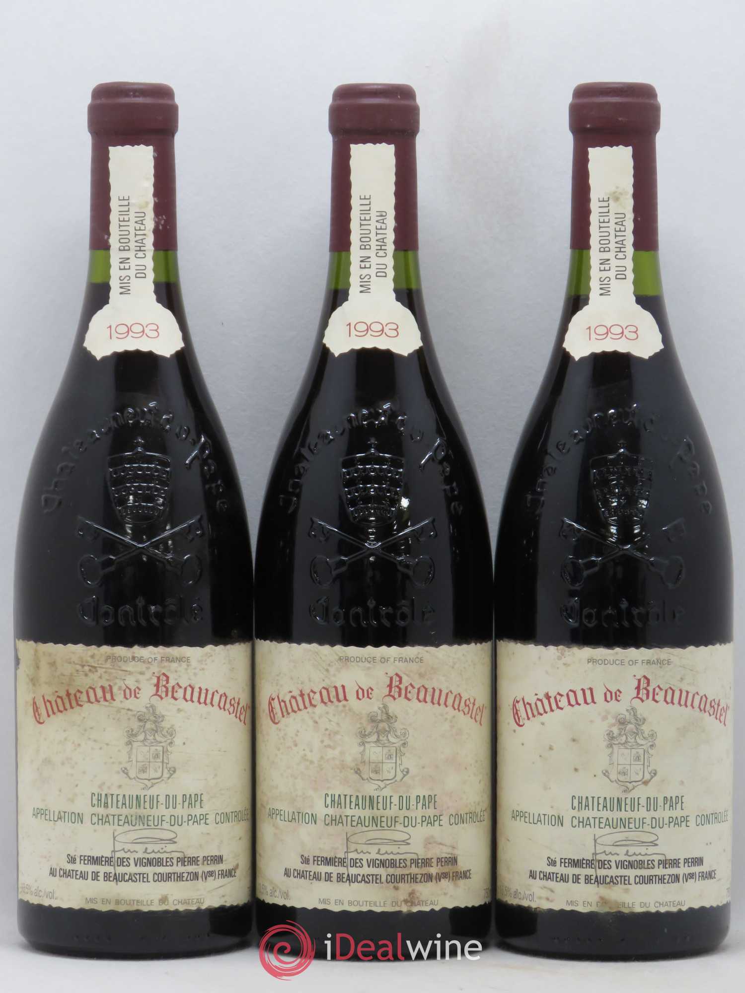 Châteauneuf-du-Pape Château de Beaucastel Famille Perrin 1993 - Lot de 3 bouteilles - 0