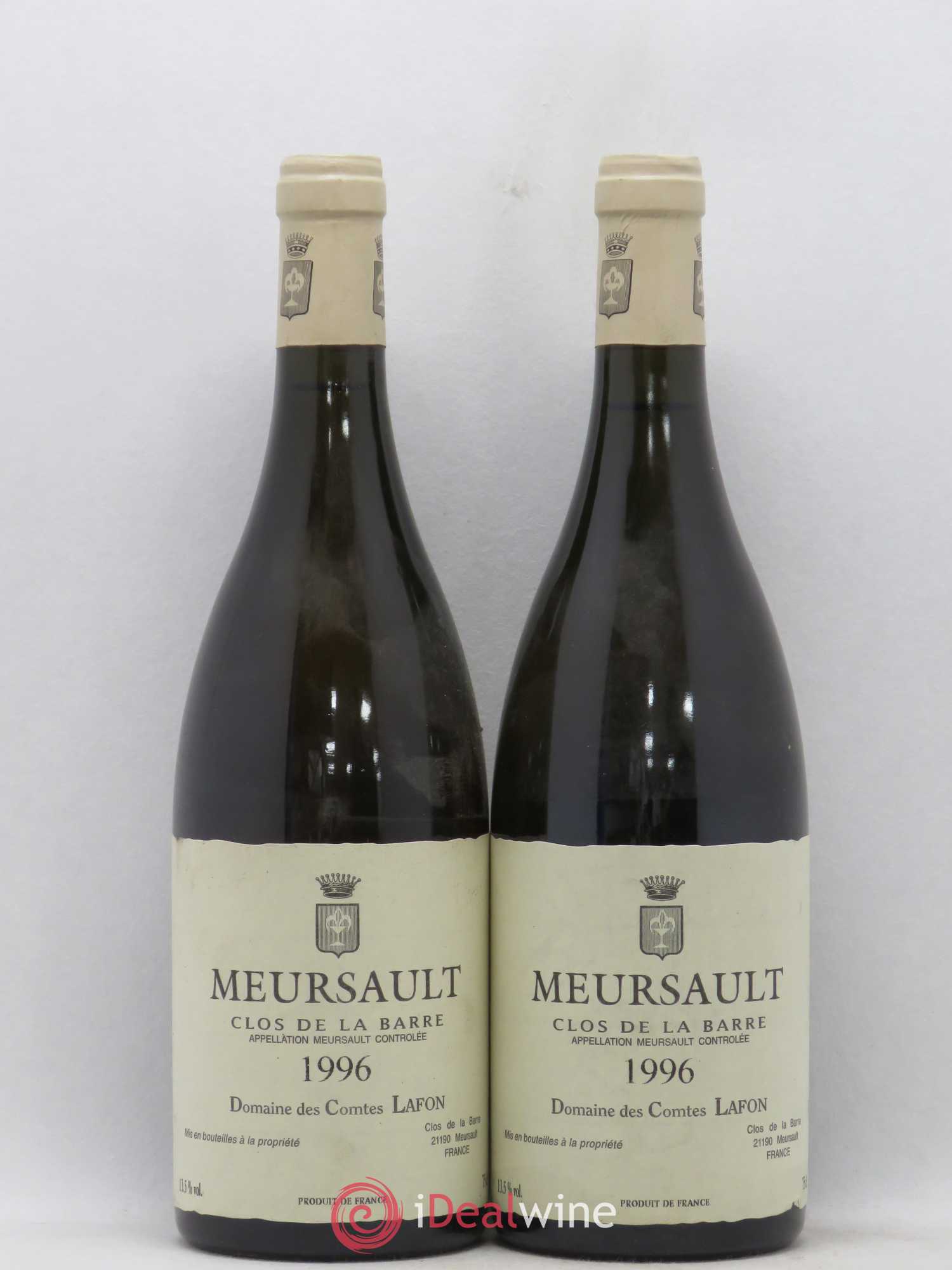 Meursault Clos de la Barre Comtes Lafon (Domaine des) 1996 - Lot de 2 bouteilles - 0