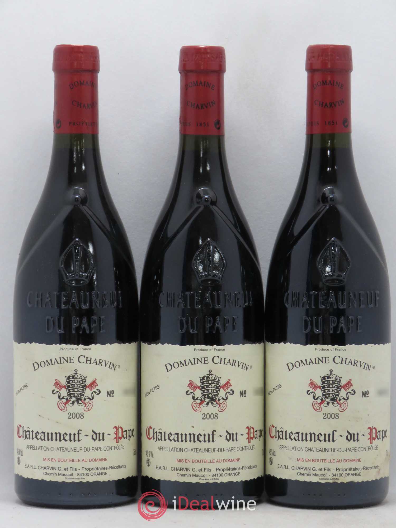 Châteauneuf-du-Pape Charvin (Domaine) 2008 - Lot de 3 bouteilles - 0