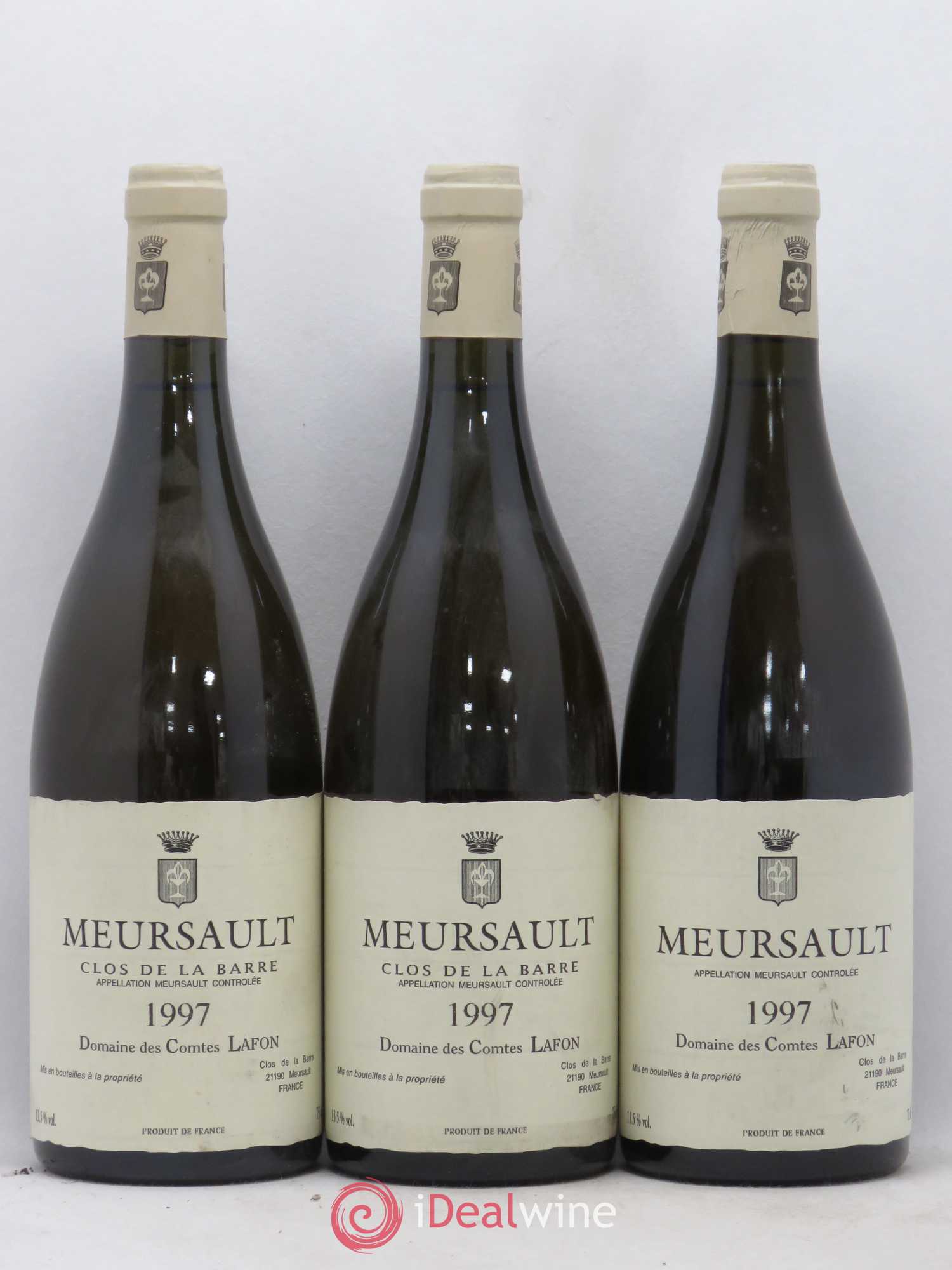 Meursault Clos de la Barre Comtes Lafon (Domaine des) 1997 - Lot de 3 bouteilles - 0