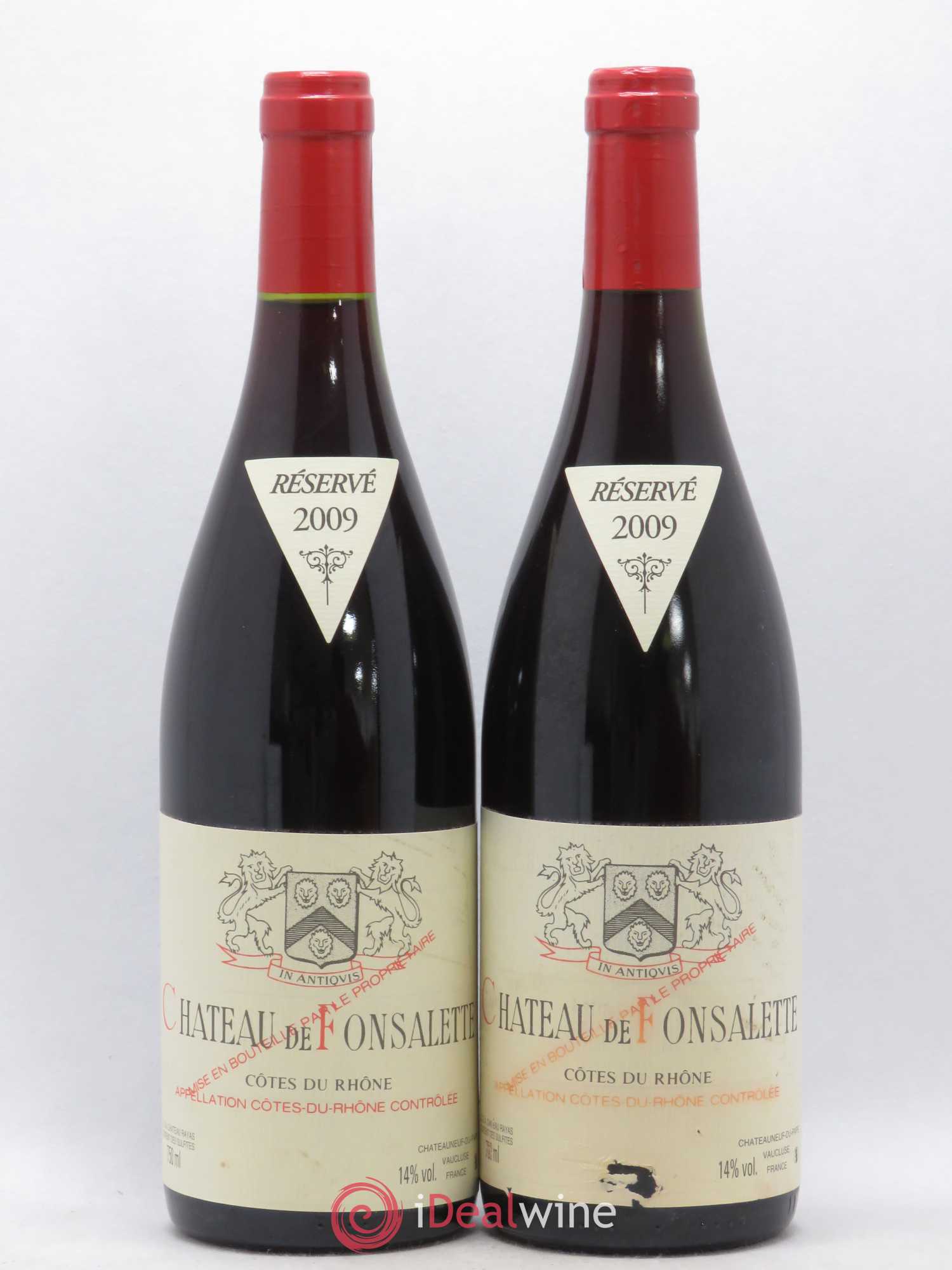 Côtes-du-Rhône Château de Fonsalette Emmanuel Reynaud 2009 - Lot de 2 bouteilles - 0