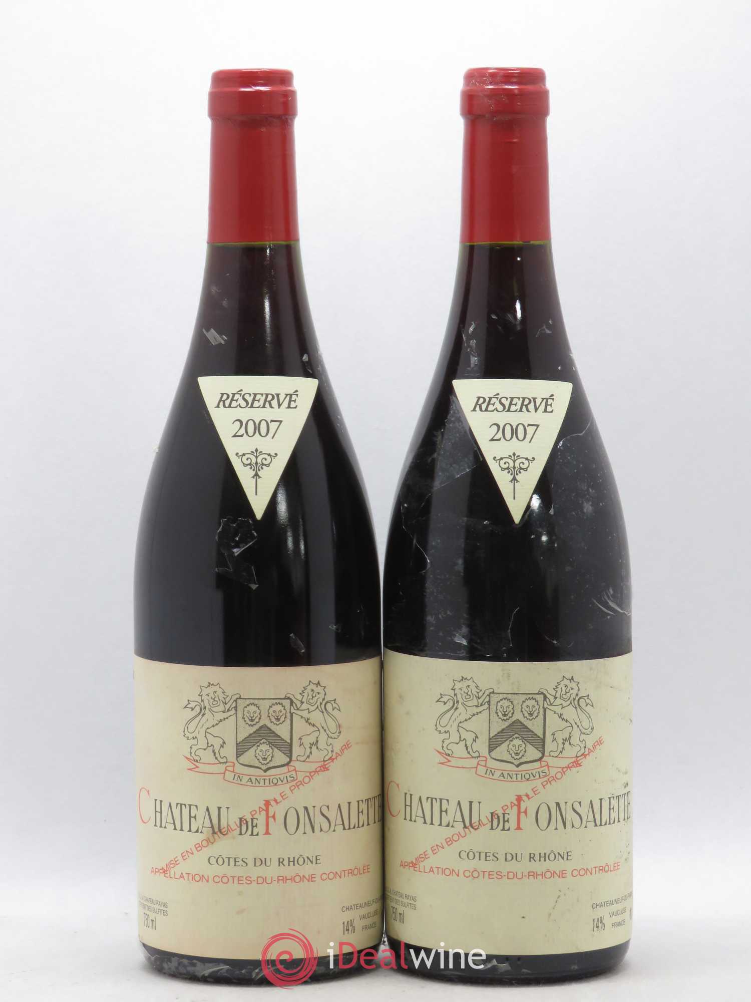 Côtes-du-Rhône Château de Fonsalette Emmanuel Reynaud 2007 - Lot de 2 bouteilles - 0