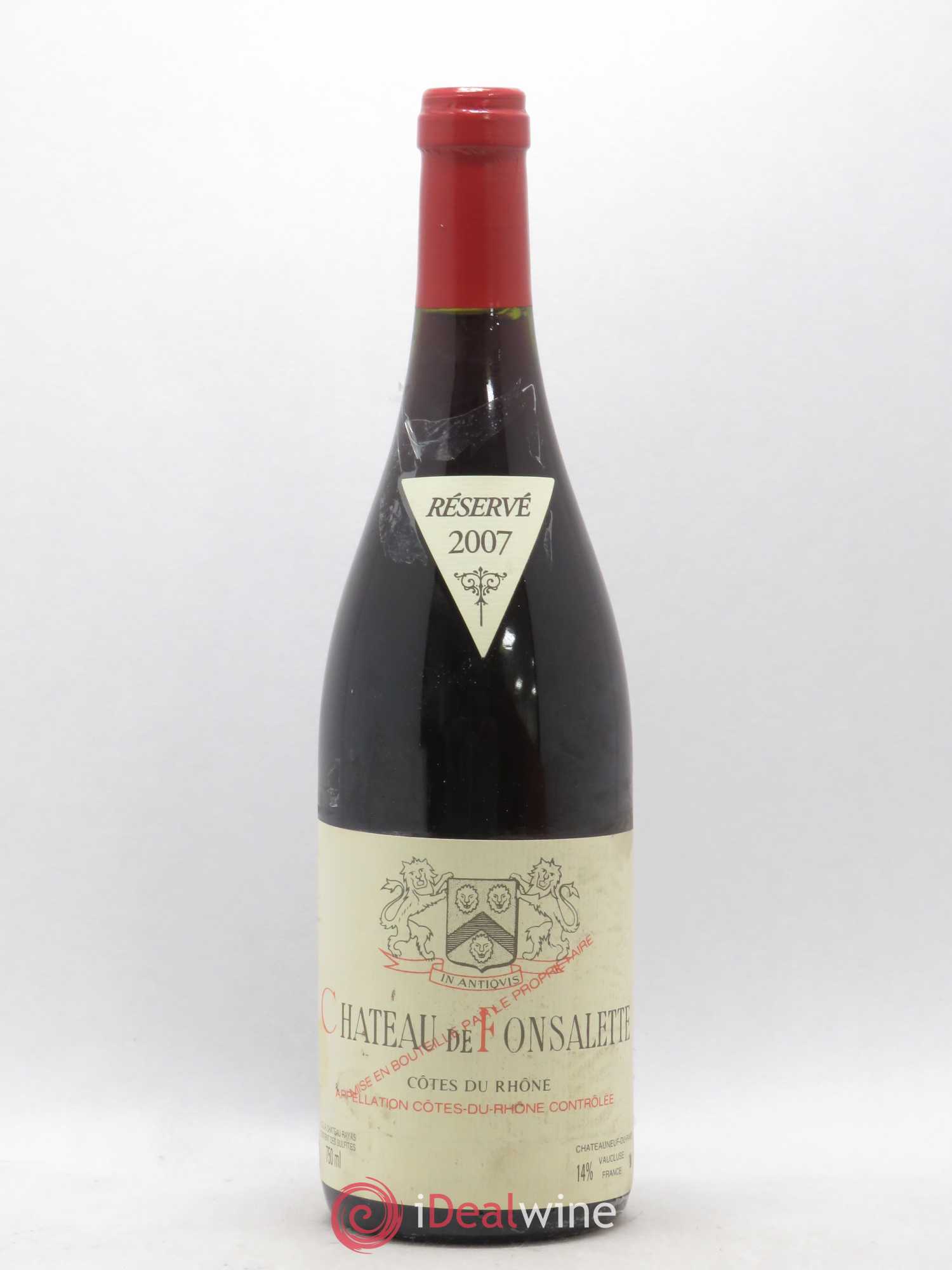 Côtes-du-Rhône Château de Fonsalette Emmanuel Reynaud 2007 - Lot de 1 bouteille - 0