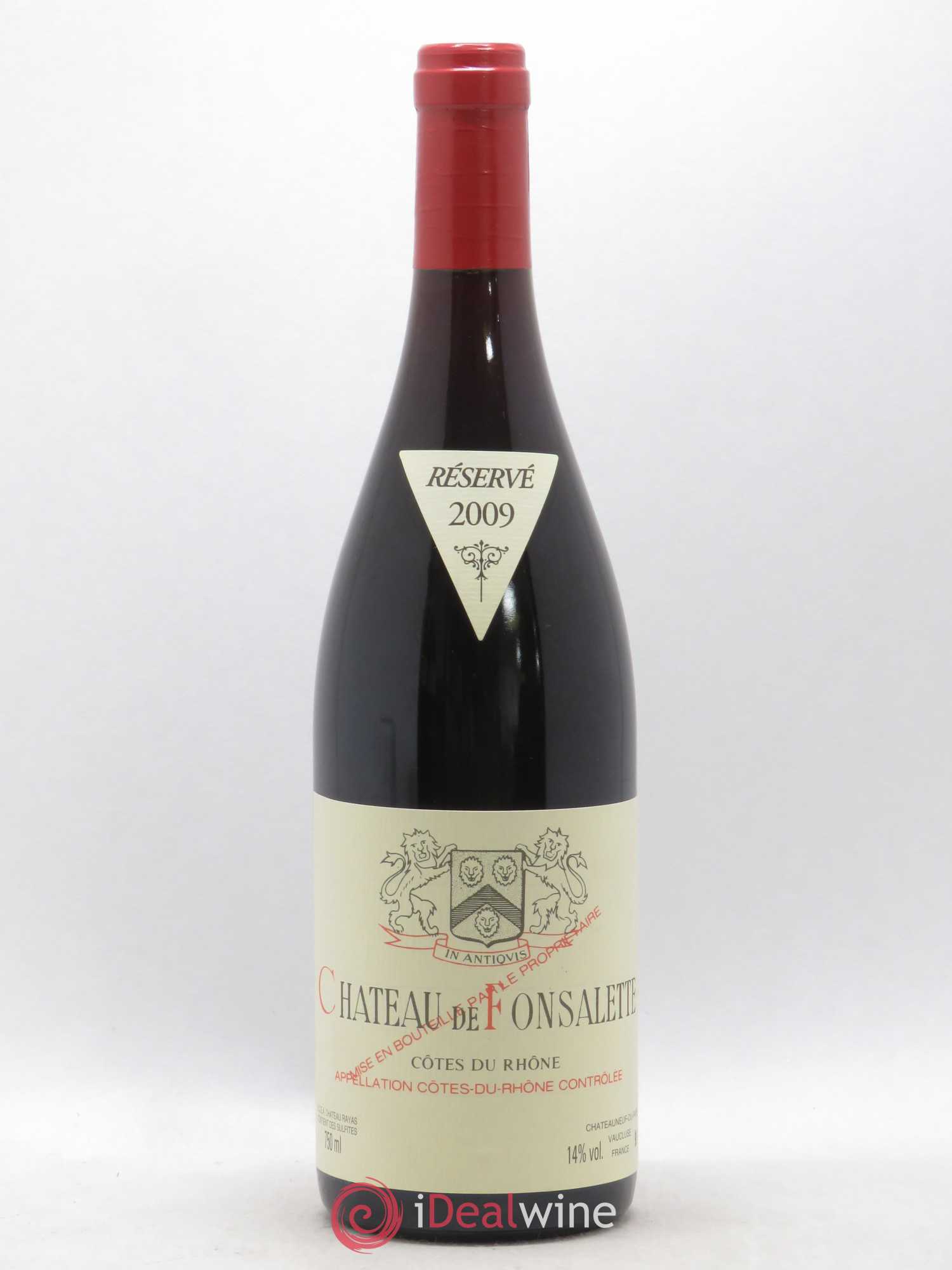 Côtes-du-Rhône Château de Fonsalette Emmanuel Reynaud 2009 - Lot de 1 bouteille - 0