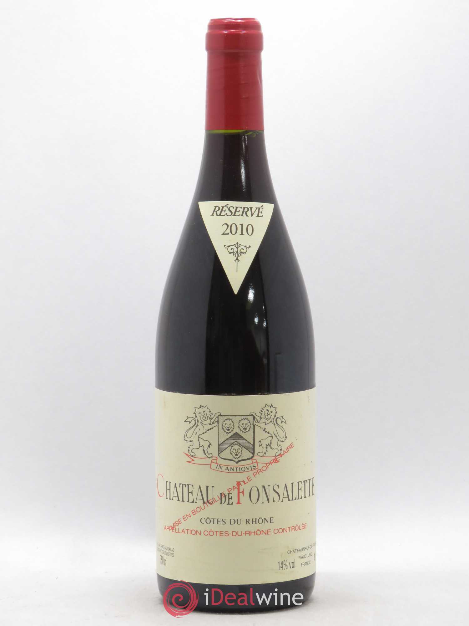 Côtes-du-Rhône Château de Fonsalette Emmanuel Reynaud 2010 - Lot de 1 bouteille - 0