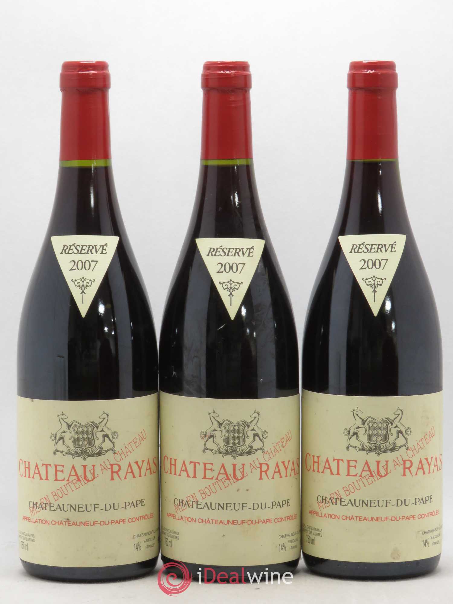 Châteauneuf-du-Pape Château Rayas Emmanuel Reynaud 2007 - Lot de 3 bouteilles - 0
