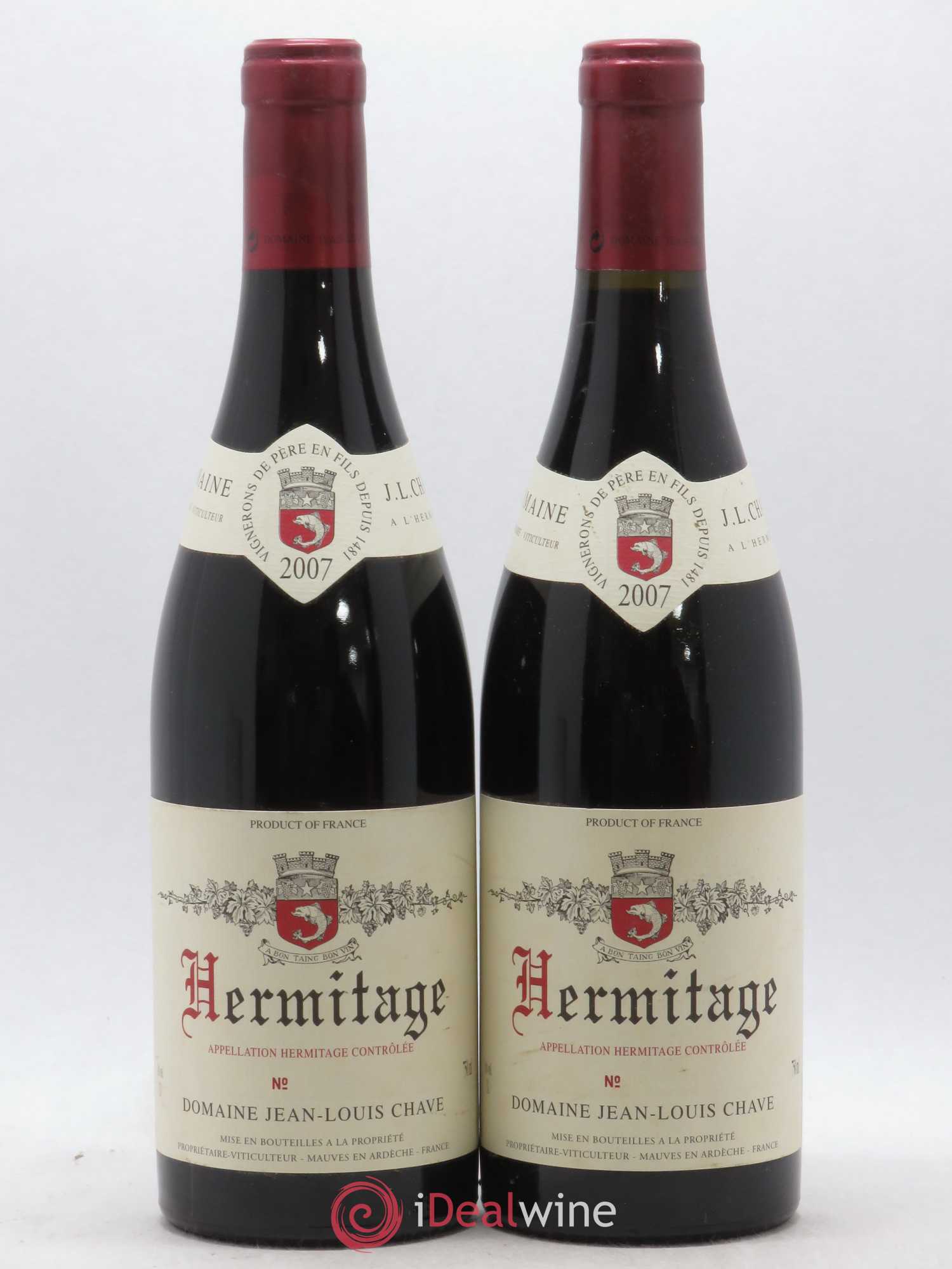 Hermitage Jean-Louis Chave 2007 - Lot de 2 bouteilles - 0
