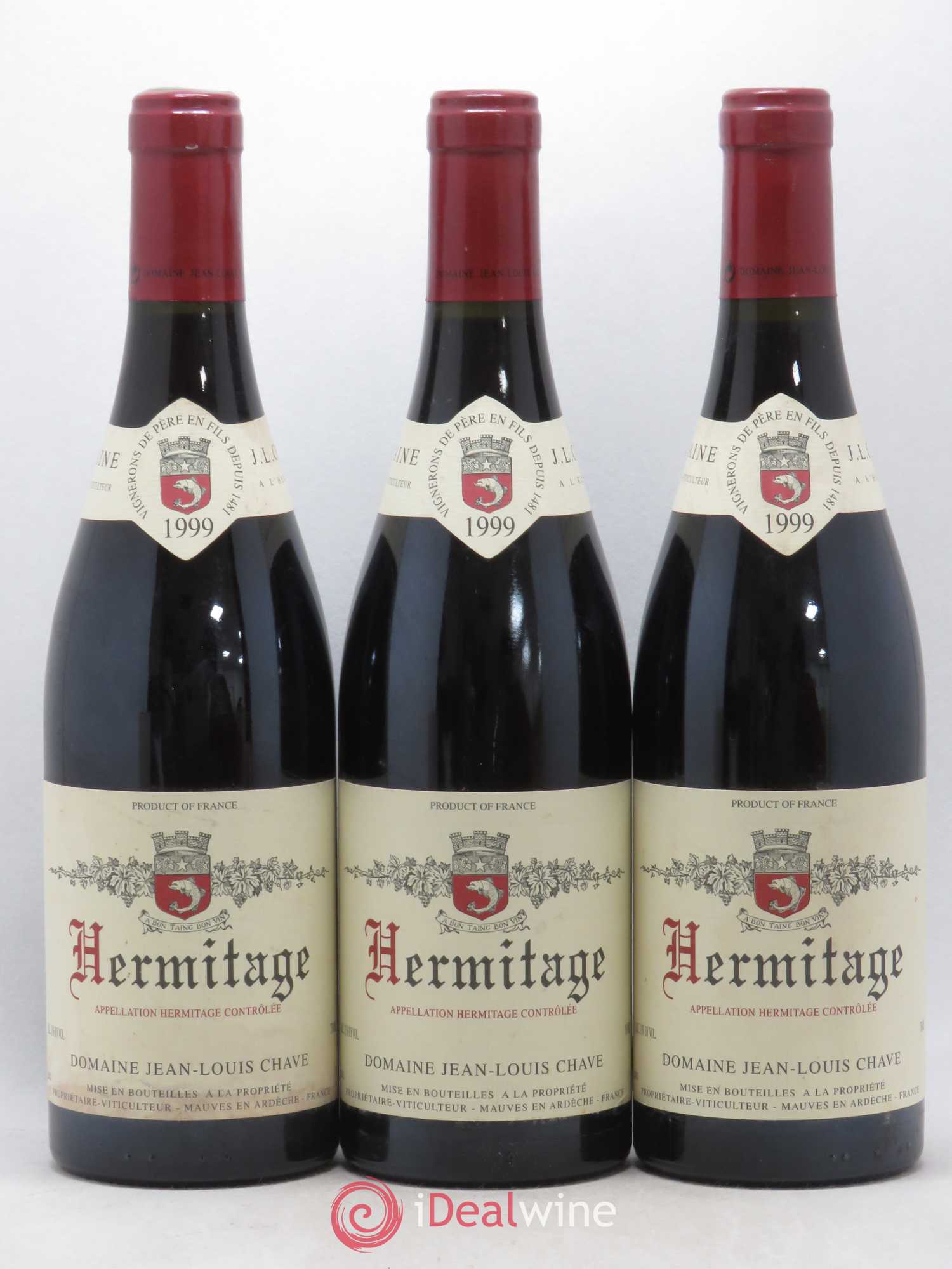 Hermitage Jean-Louis Chave 1999 - Lot de 3 bouteilles - 0
