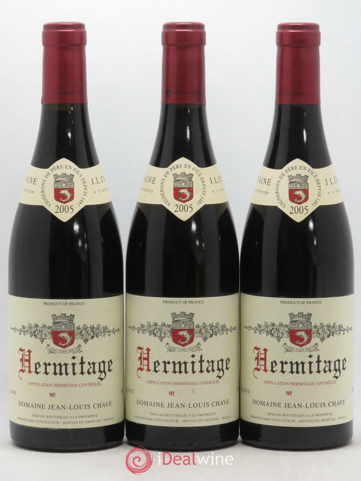 Hermitage Jean-Louis Chave 2005 - Lot de 3 bouteilles - 0