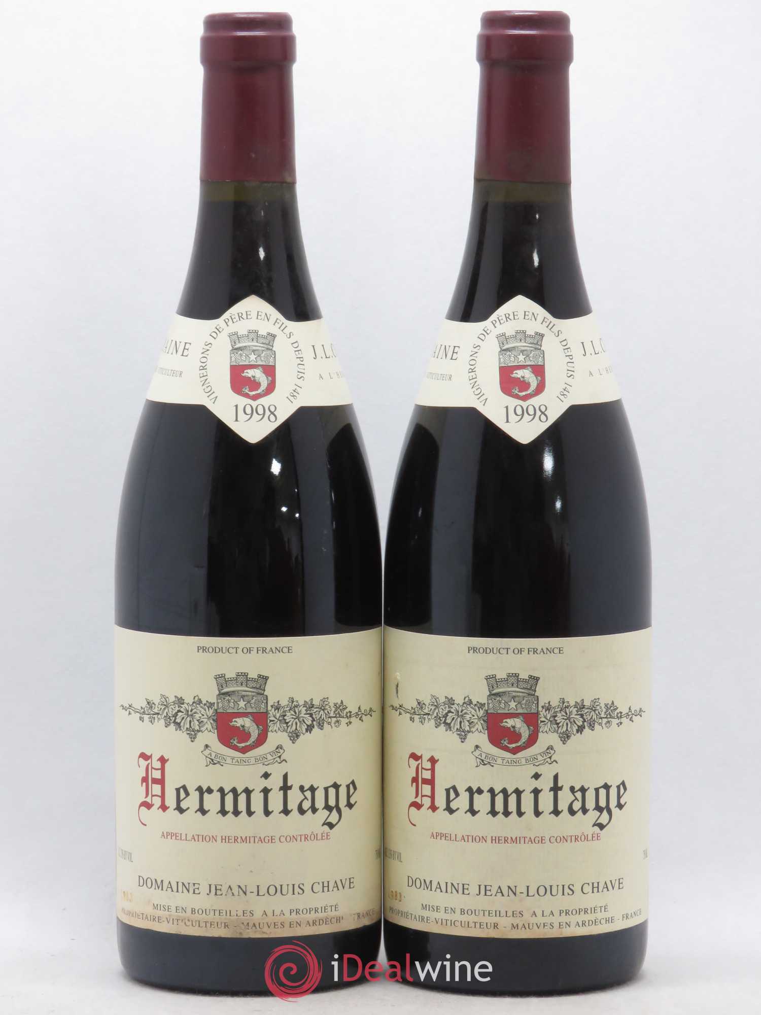 Hermitage Jean-Louis Chave 1998 - Lot de 2 bouteilles - 0