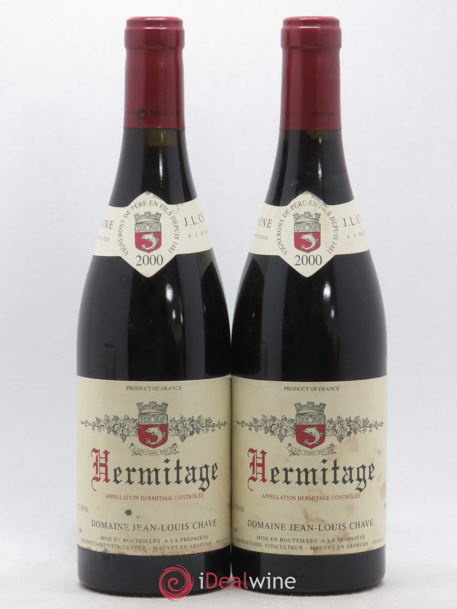 Hermitage Jean-Louis Chave 2000 - Lot de 2 bouteilles - 0