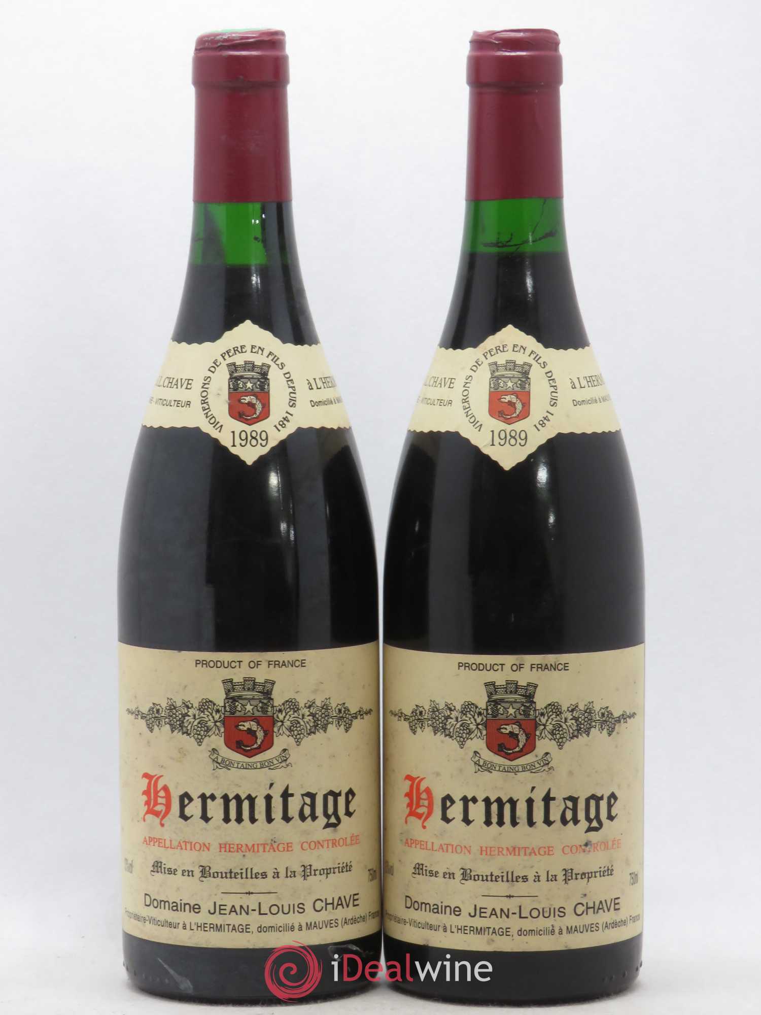 Hermitage Jean-Louis Chave 1989 - Lot de 2 bouteilles - 0