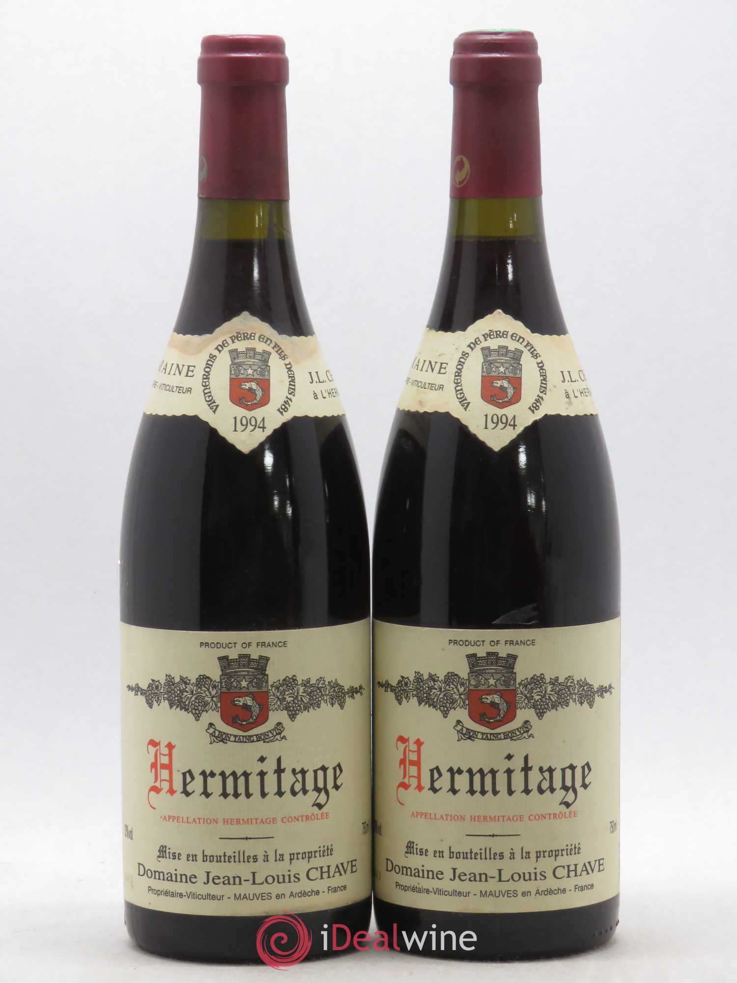 Hermitage Jean-Louis Chave 1994 - Lot de 2 bouteilles - 0