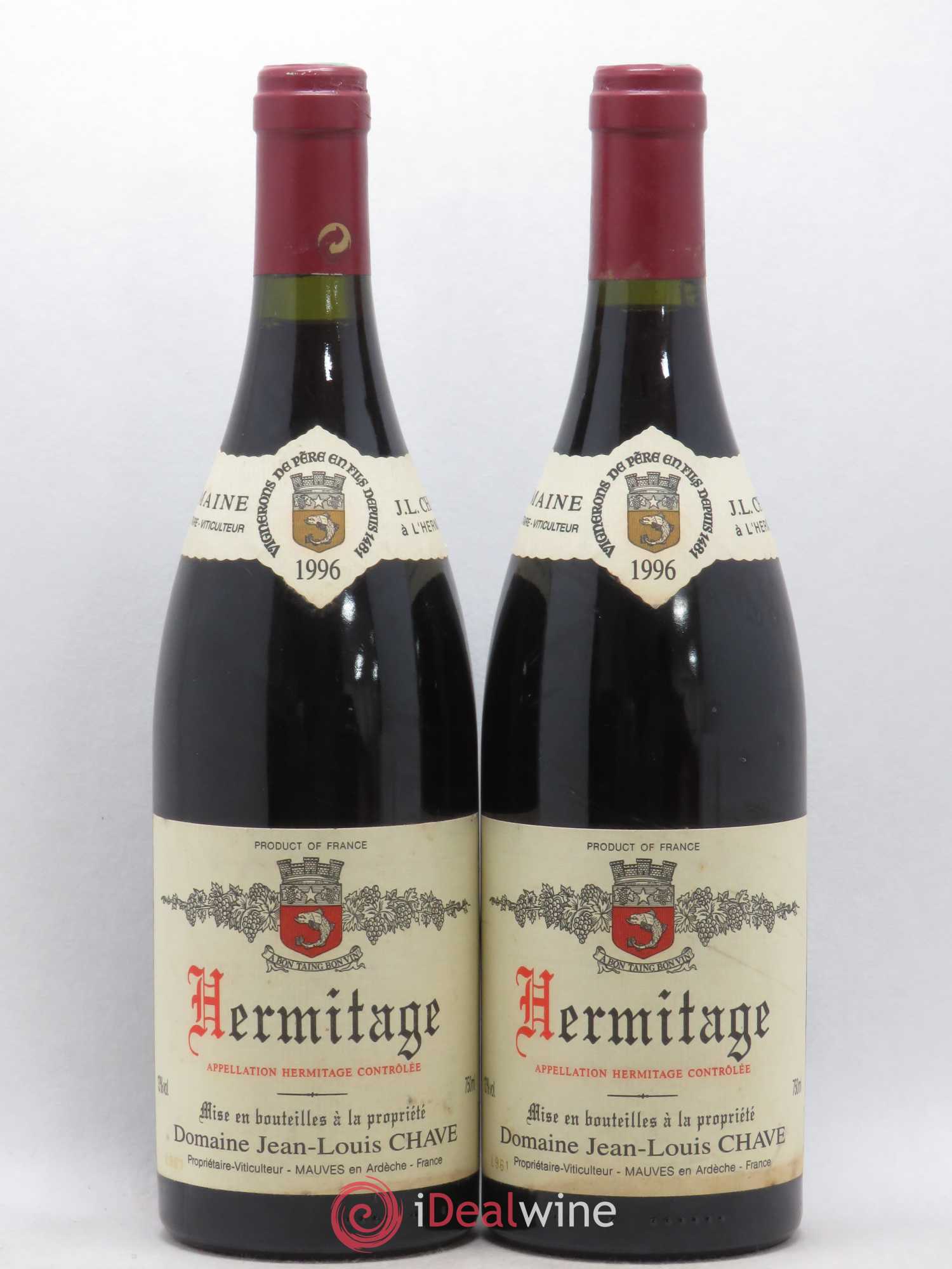 Hermitage Jean-Louis Chave 1996 - Lot de 2 bouteilles - 0