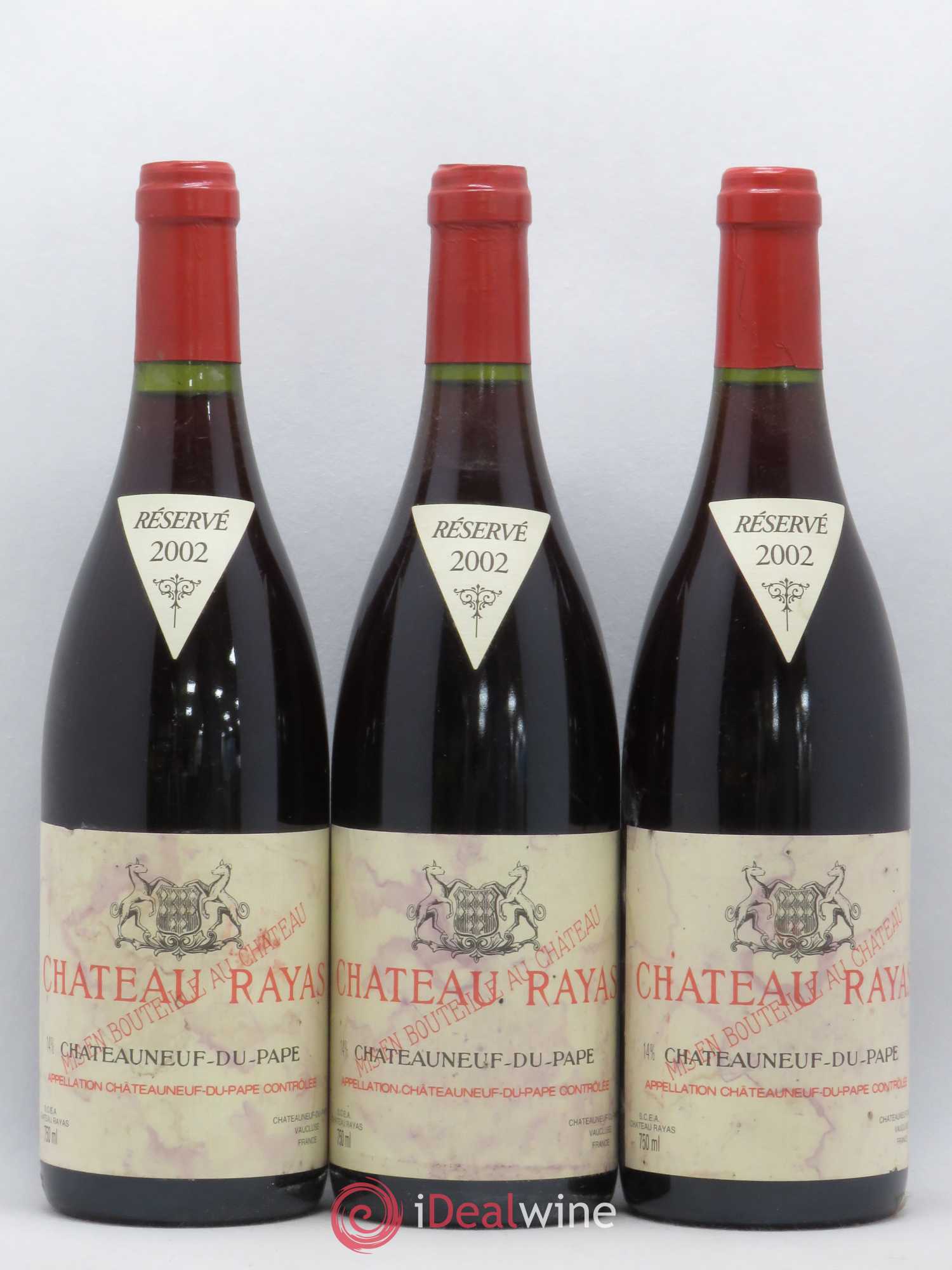 Châteauneuf-du-Pape Château Rayas Emmanuel Reynaud 2002 - Lot de 3 bouteilles - 0
