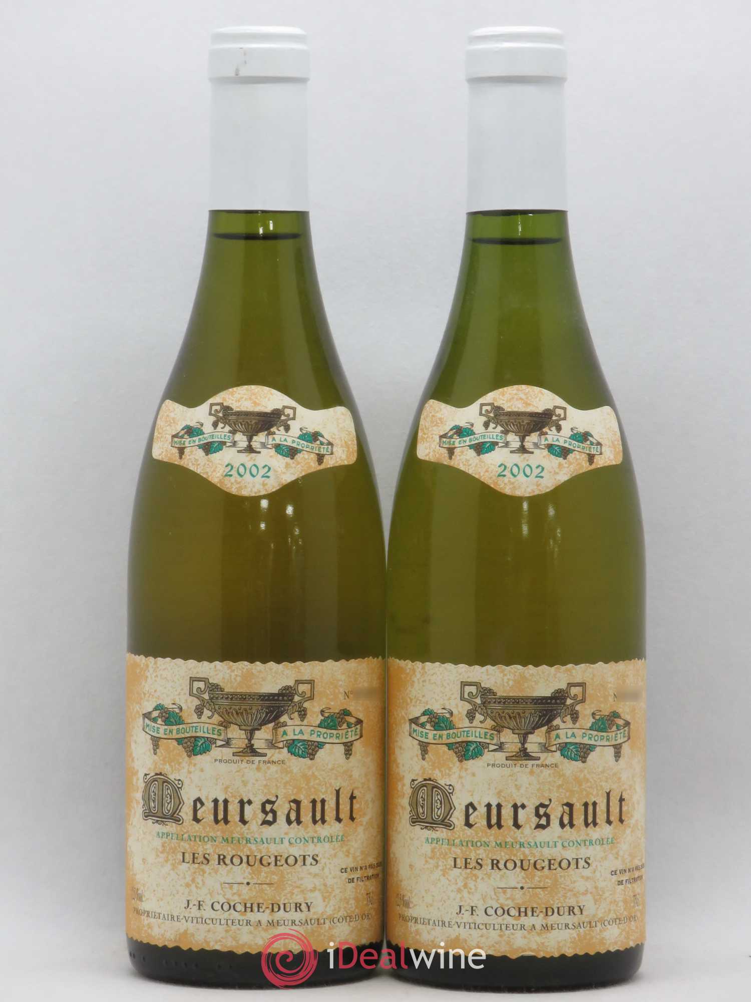 Meursault Les Rougeots Coche Dury (Domaine) 2002 - Lot de 2 bouteilles - 0
