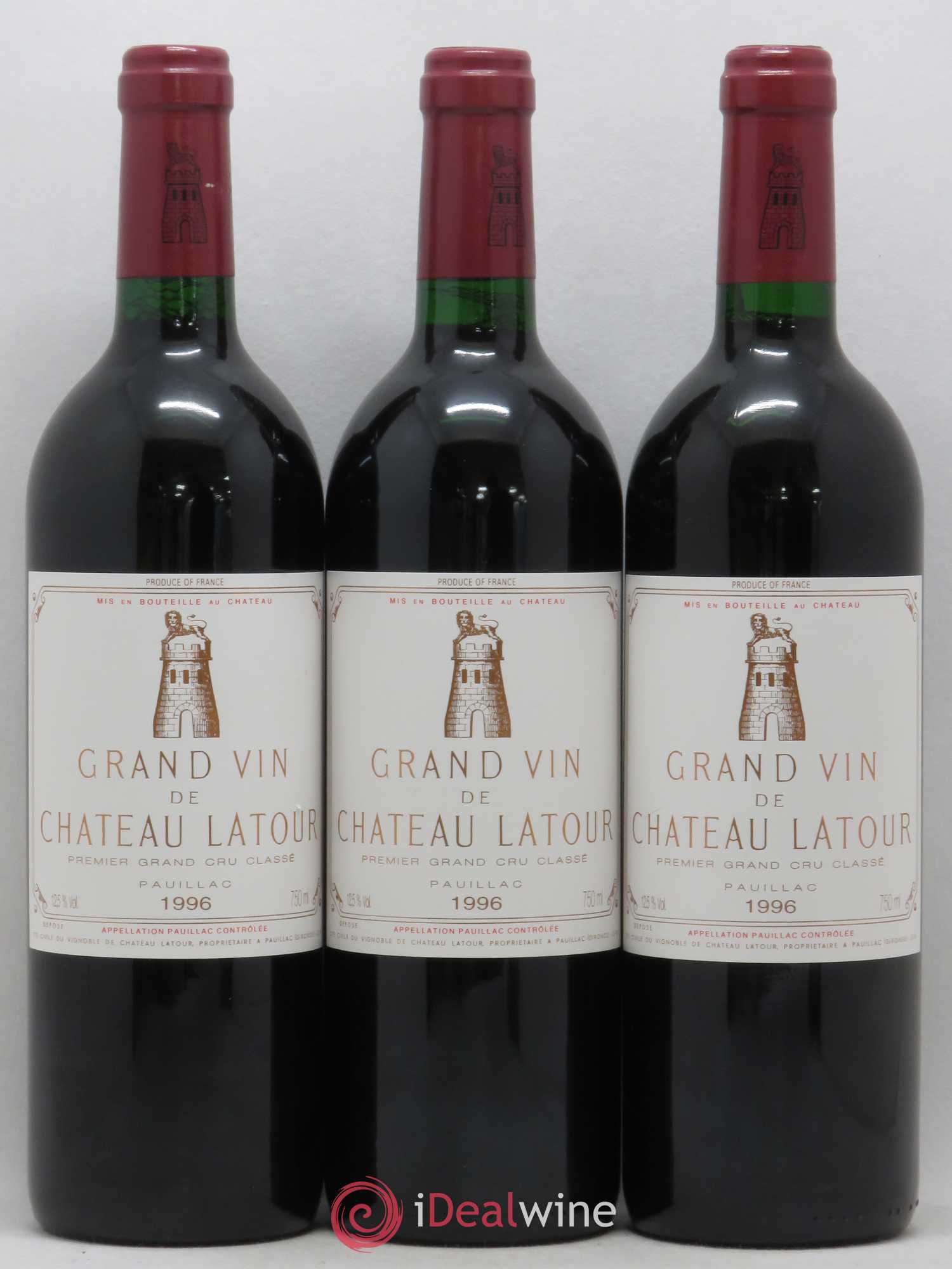 Château Latour 1er Grand Cru Classé 1996 - Lot de 3 bouteilles - 0