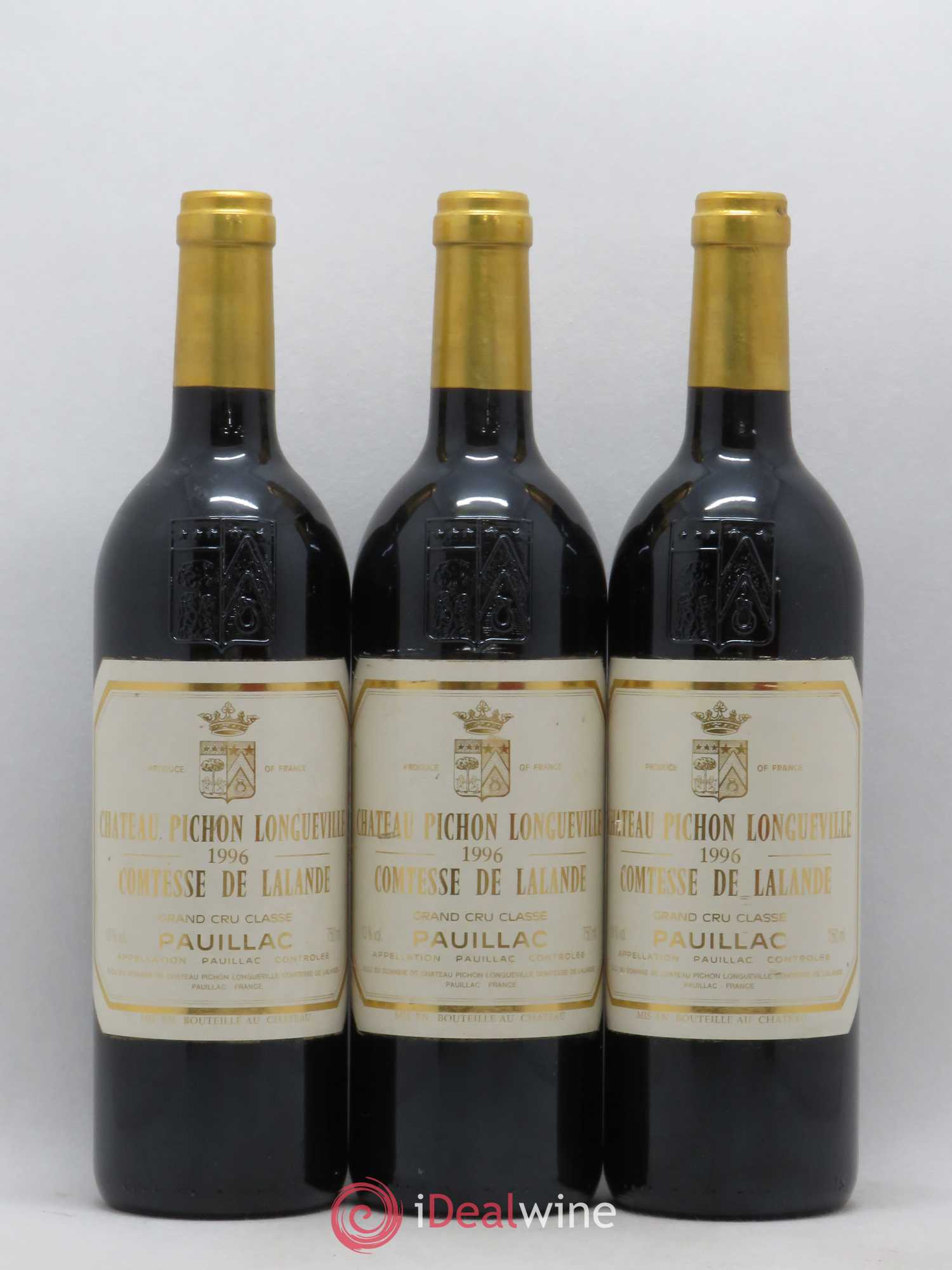 Château Pichon Longueville Comtesse de Lalande 2ème Grand Cru Classé 1996 - Lot de 3 bouteilles - 0
