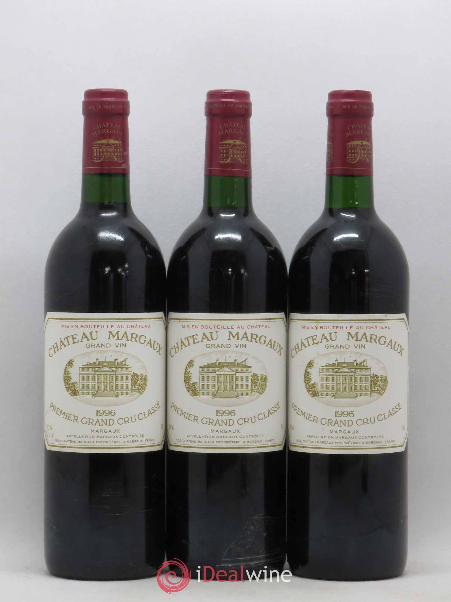 Château Margaux 1er Grand Cru Classé 1996 - Lot de 3 bouteilles - 0