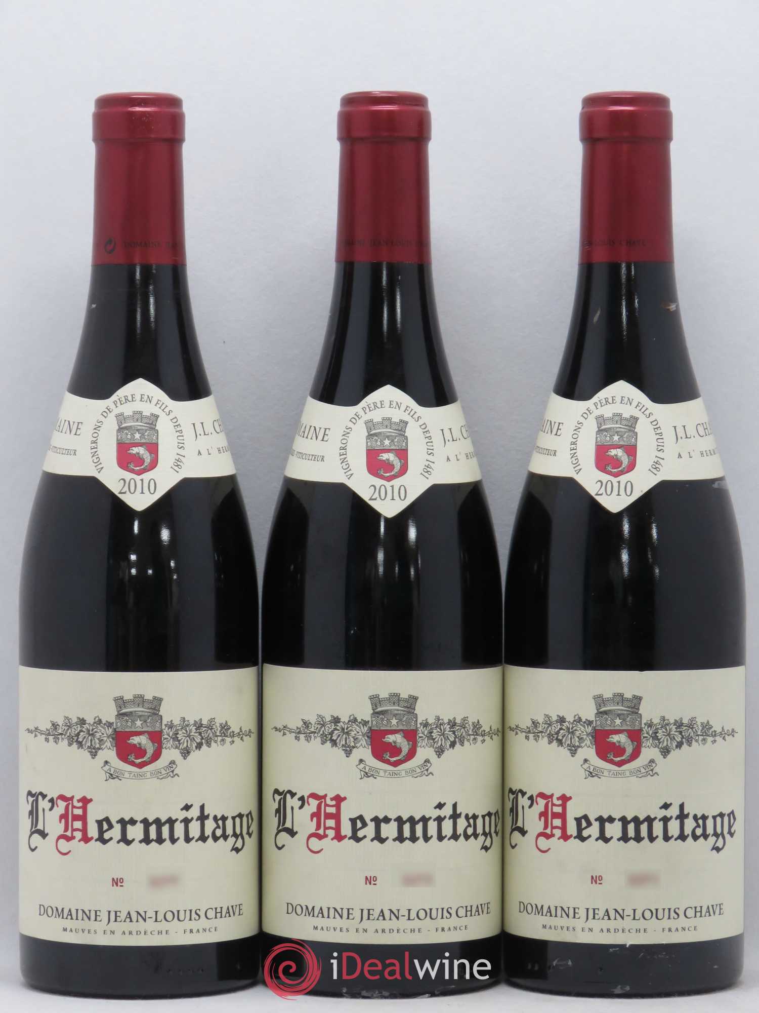 Hermitage Jean-Louis Chave 2010 - Lot de 3 bouteilles - 0