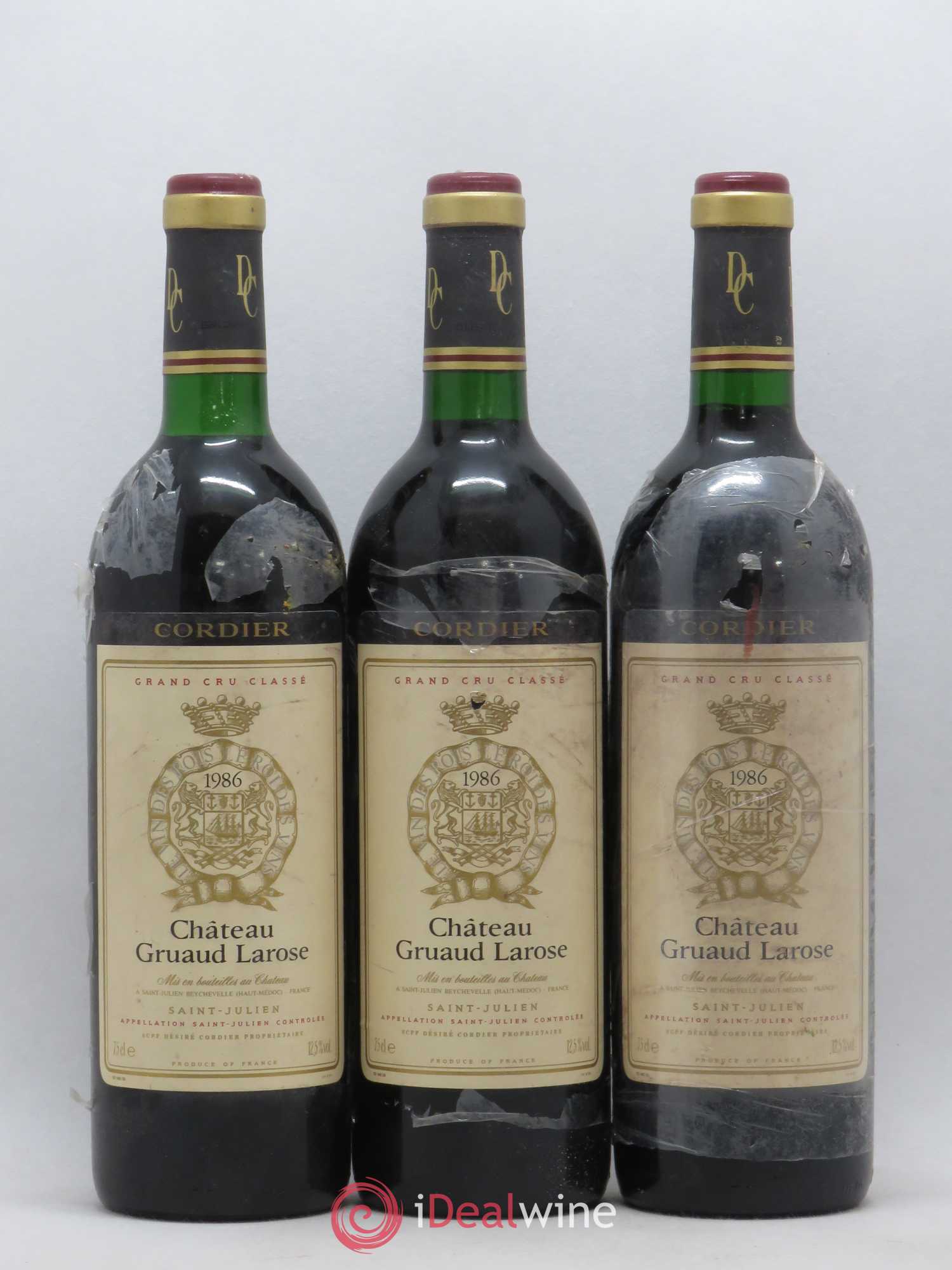 Château Gruaud Larose 2ème Grand Cru Classé 1986 - Lot de 3 bouteilles - 0