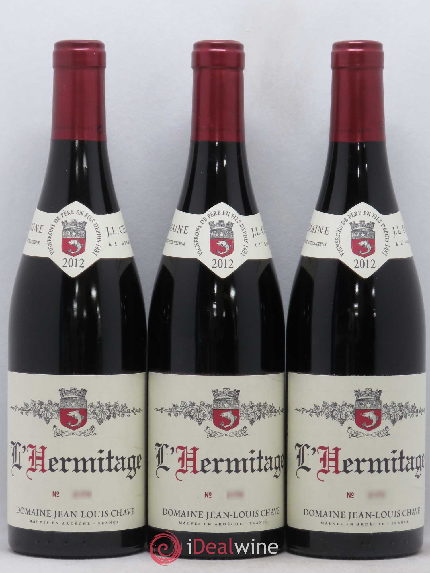Hermitage Jean-Louis Chave 2012 - Lot de 3 bouteilles - 0