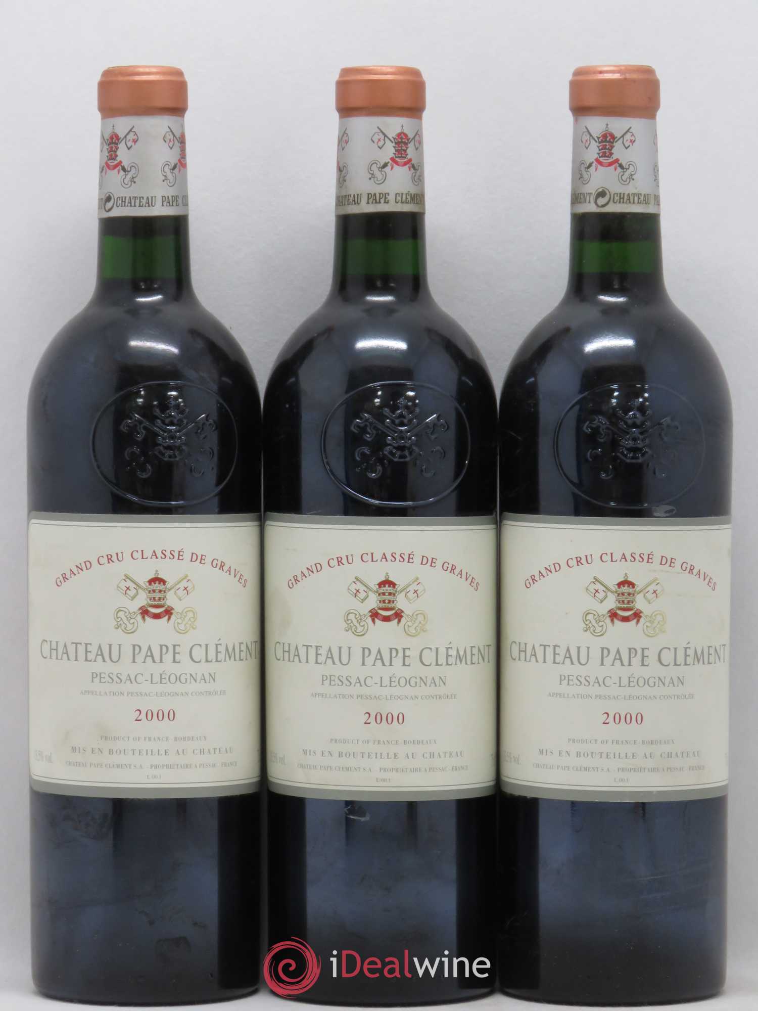 Château Pape Clément Cru Classé de Graves 2000 - Lot de 3 bouteilles - 0