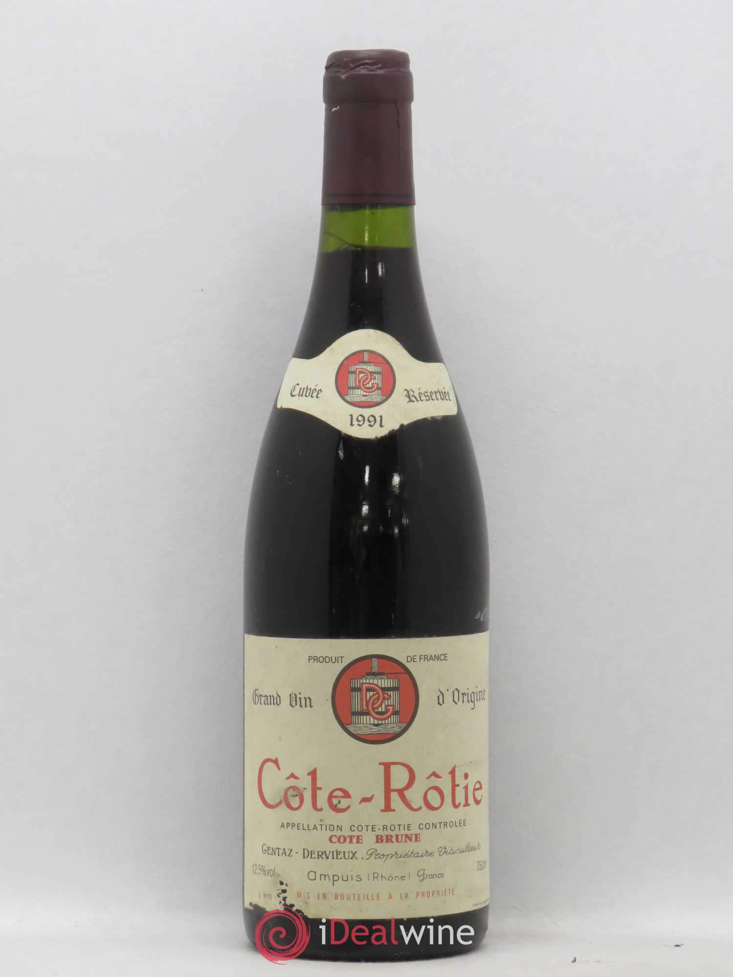Côte-Rôtie Gentaz Dervieux Cote brune 1991 - Posten von 1 Flasche - 0