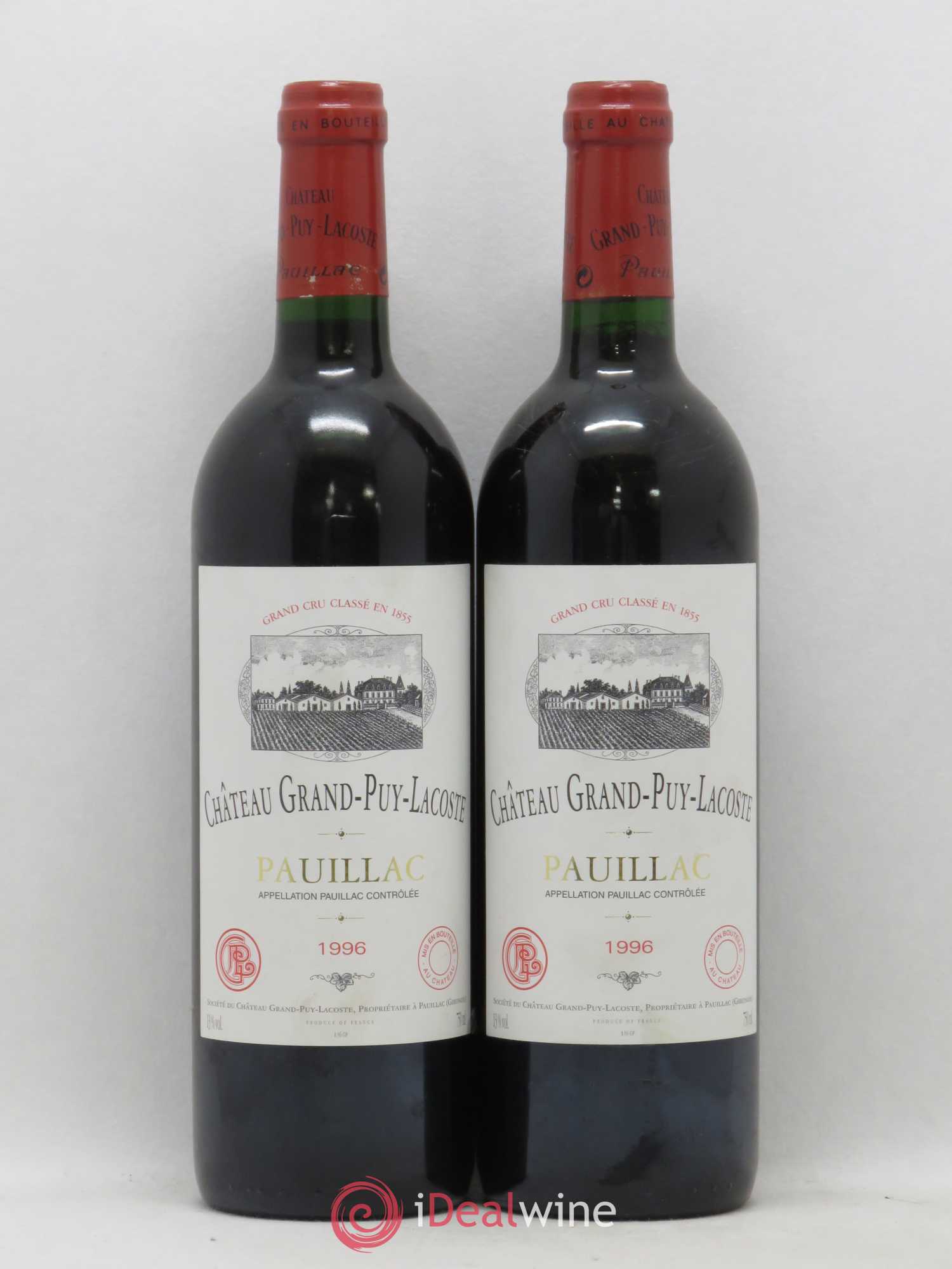 Château Grand Puy Lacoste 5ème Grand Cru Classé 1996 - Lot de 2 bouteilles - 0