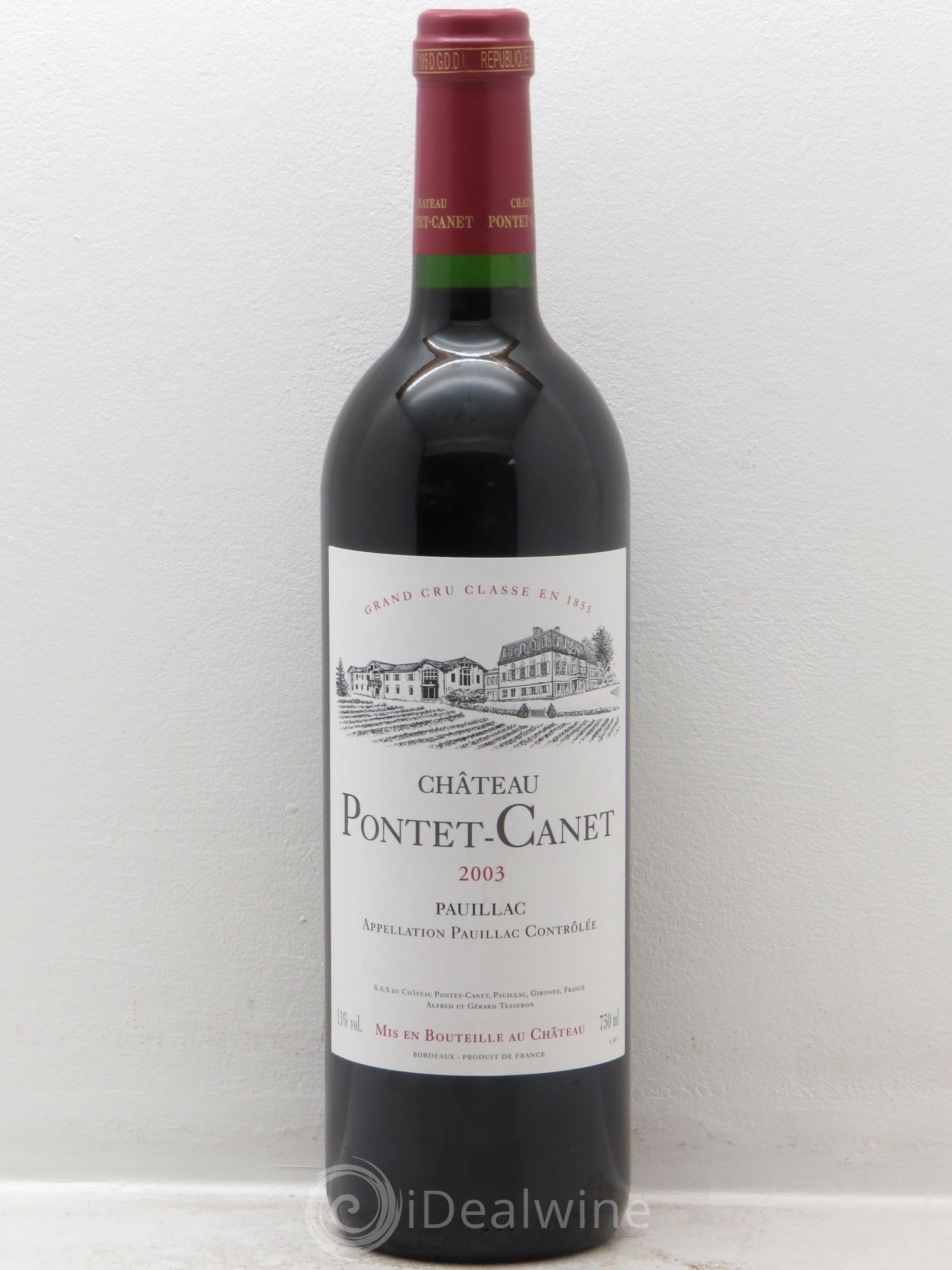 Château Pontet Canet 5ème Grand Cru Classé 2003 - Lot de 6 bouteilles - 0