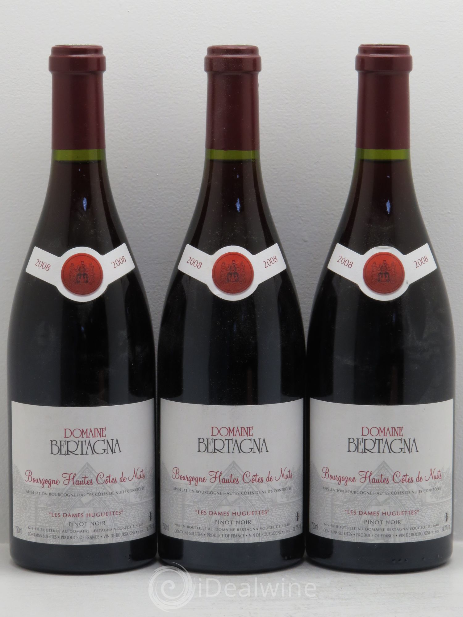 Hautes-Côtes de Nuits Les Dames Huguettes Bertagna 2008 - Lot de 3 bouteilles - 0
