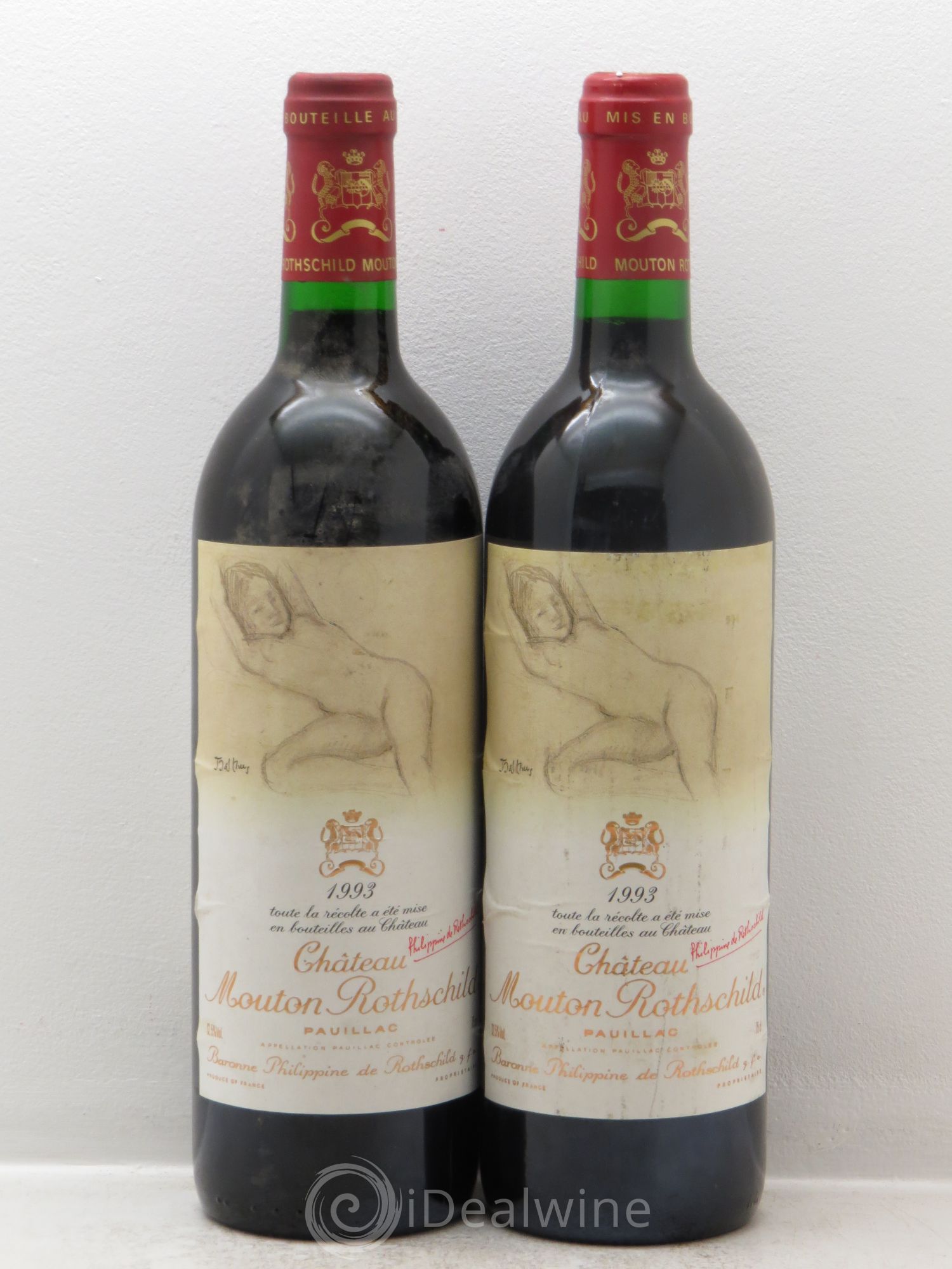 Château Mouton Rothschild 1er Grand Cru Classé 1993 - Lot de 2 bouteilles - 0