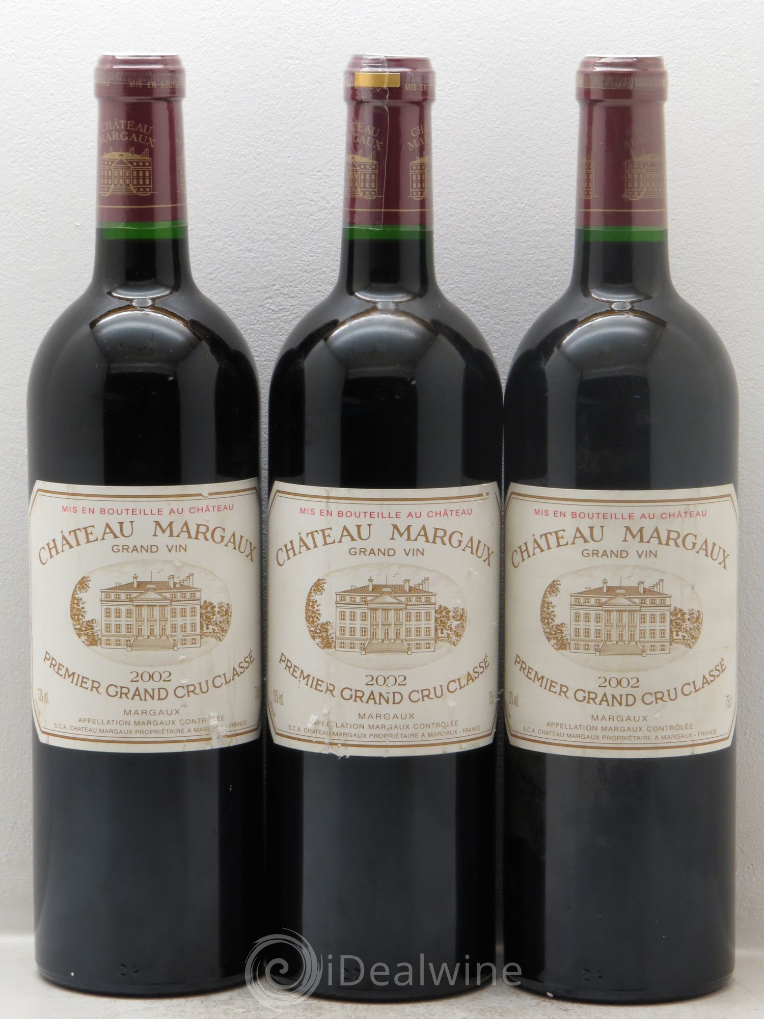Château Margaux 1er Grand Cru Classé 2002 - Lot de 3 bouteilles - 0