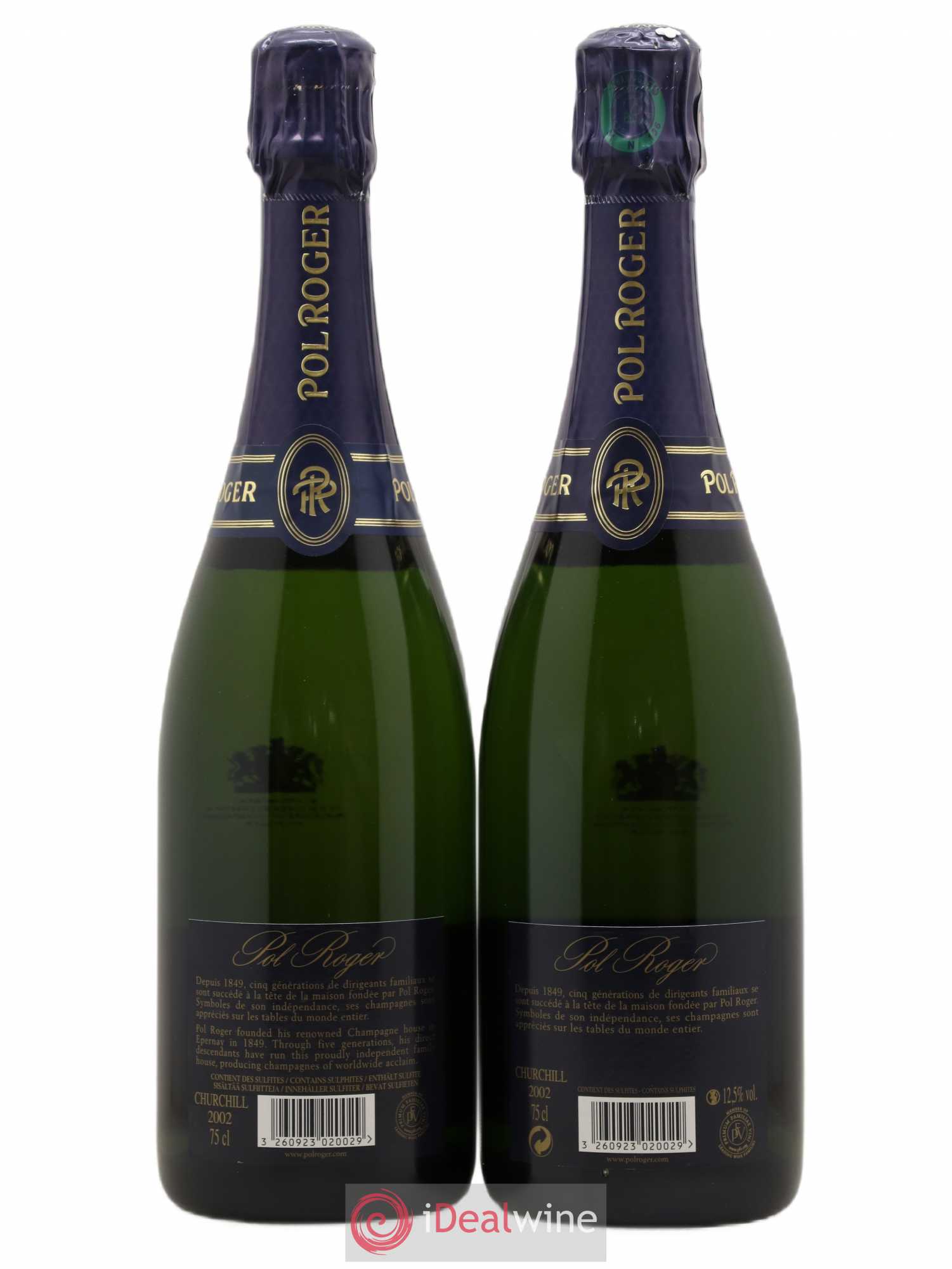 Cuvée Winston Churchill Pol Roger 2002 - Lot de 2 bouteilles - 1