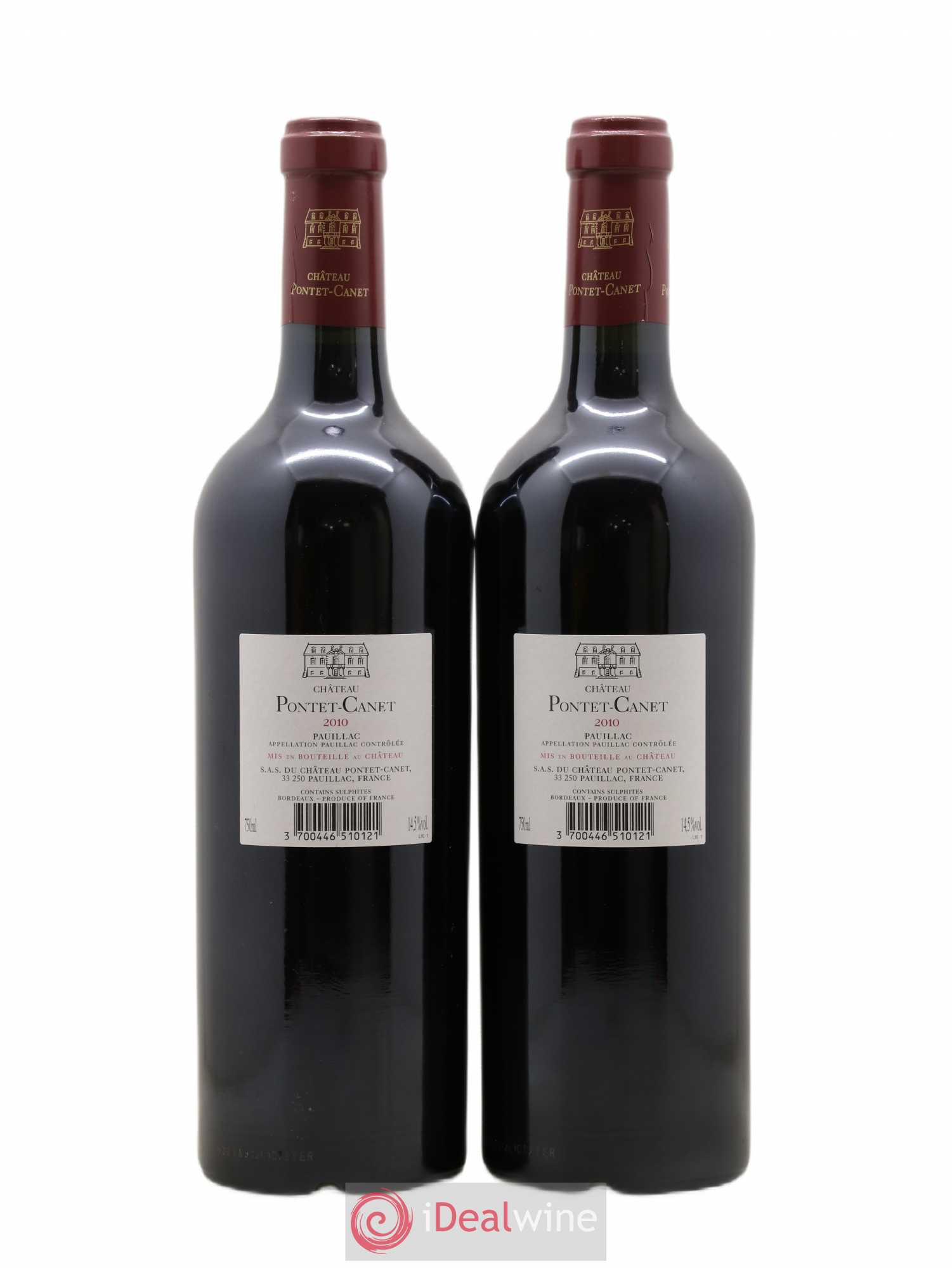 Château Pontet Canet 5ème Grand Cru Classé 2010 - Lot de 2 bouteilles - 1